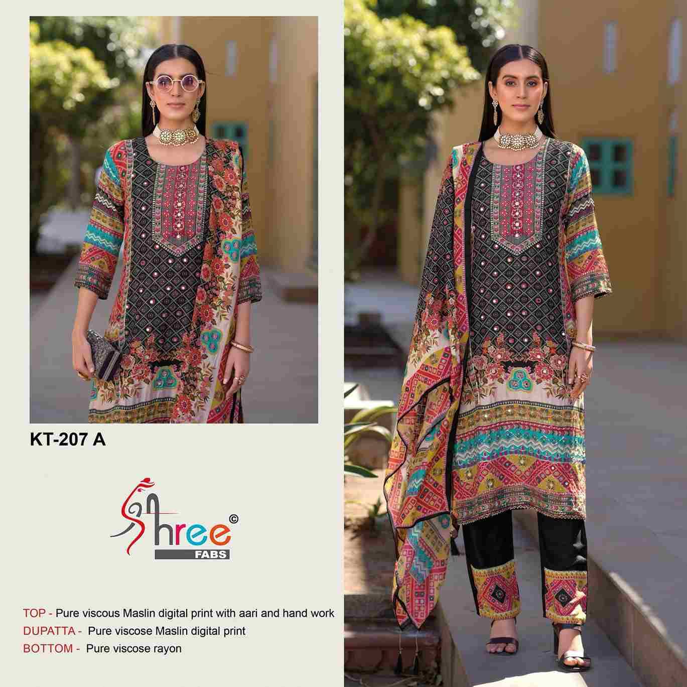 Shree Fabs Hit Design KT-207 Colours By Shree Fabs KT-207-A To KT-207-D Series Designer Pakistani Suits Beautiful Fancy Stylish Colorful Party Wear & Occasional Wear Pure Viscose Muslin Embroidery Dresses At Wholesale Price