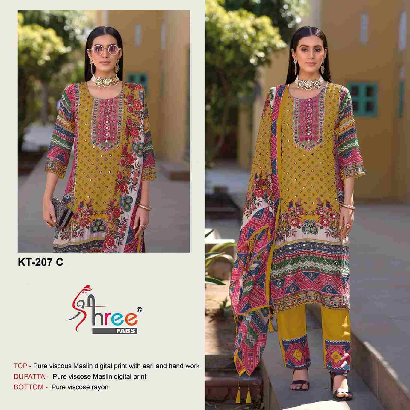 Shree Fabs Hit Design KT-207 Colours By Shree Fabs KT-207-A To KT-207-D Series Designer Pakistani Suits Beautiful Fancy Stylish Colorful Party Wear & Occasional Wear Pure Viscose Muslin Embroidery Dresses At Wholesale Price