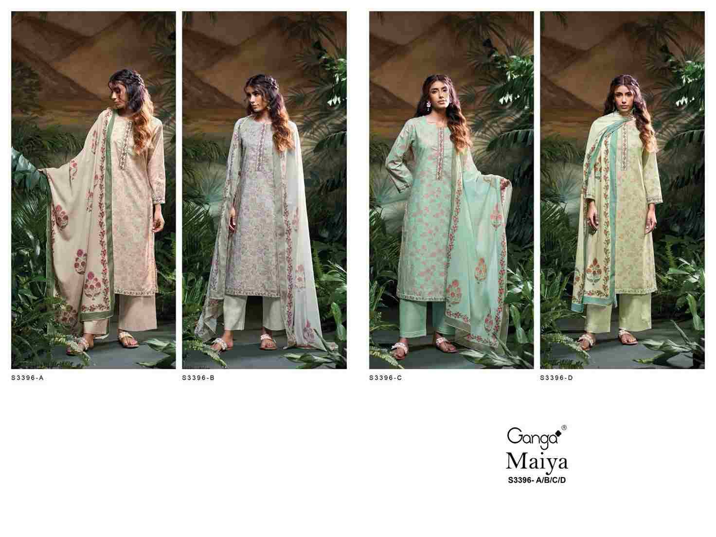 Maiya-3396 By Ganga Fashion 3403-A To 3403-D Series Beautiful Festive Suits Colorful Stylish Fancy Casual Wear & Ethnic Wear Pure Cotton Dresses At Wholesale Price