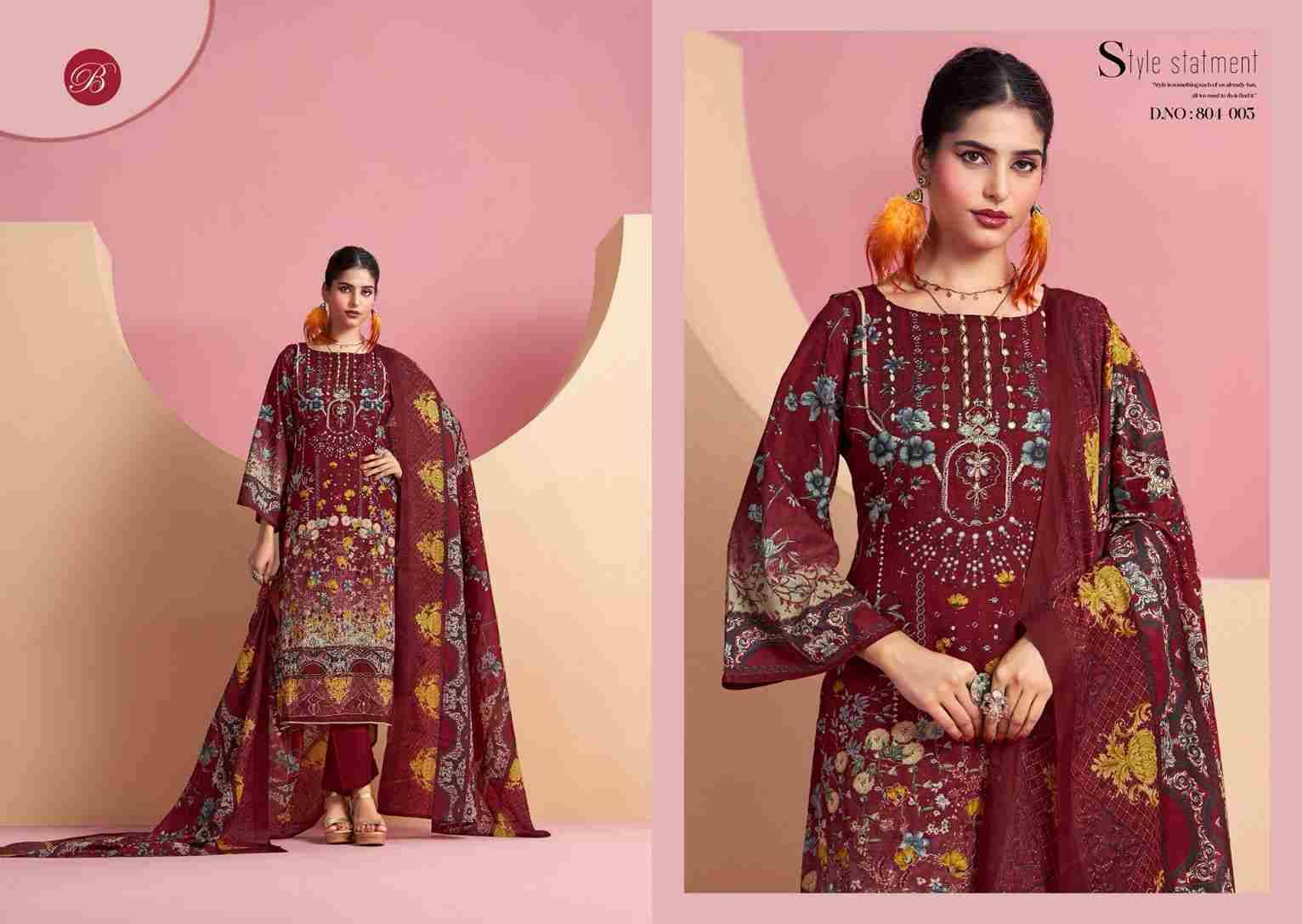 Ruksana By Belliza 804-001 To 804-006 Series Beautiful Festive Suits Colorful Stylish Fancy Casual Wear & Ethnic Wear Pure Cotton Print Dresses At Wholesale Price