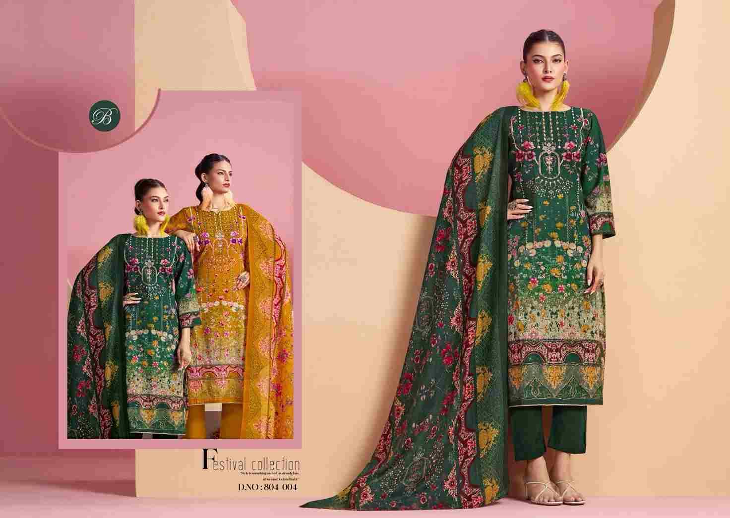 Ruksana By Belliza 804-001 To 804-006 Series Beautiful Festive Suits Colorful Stylish Fancy Casual Wear & Ethnic Wear Pure Cotton Print Dresses At Wholesale Price