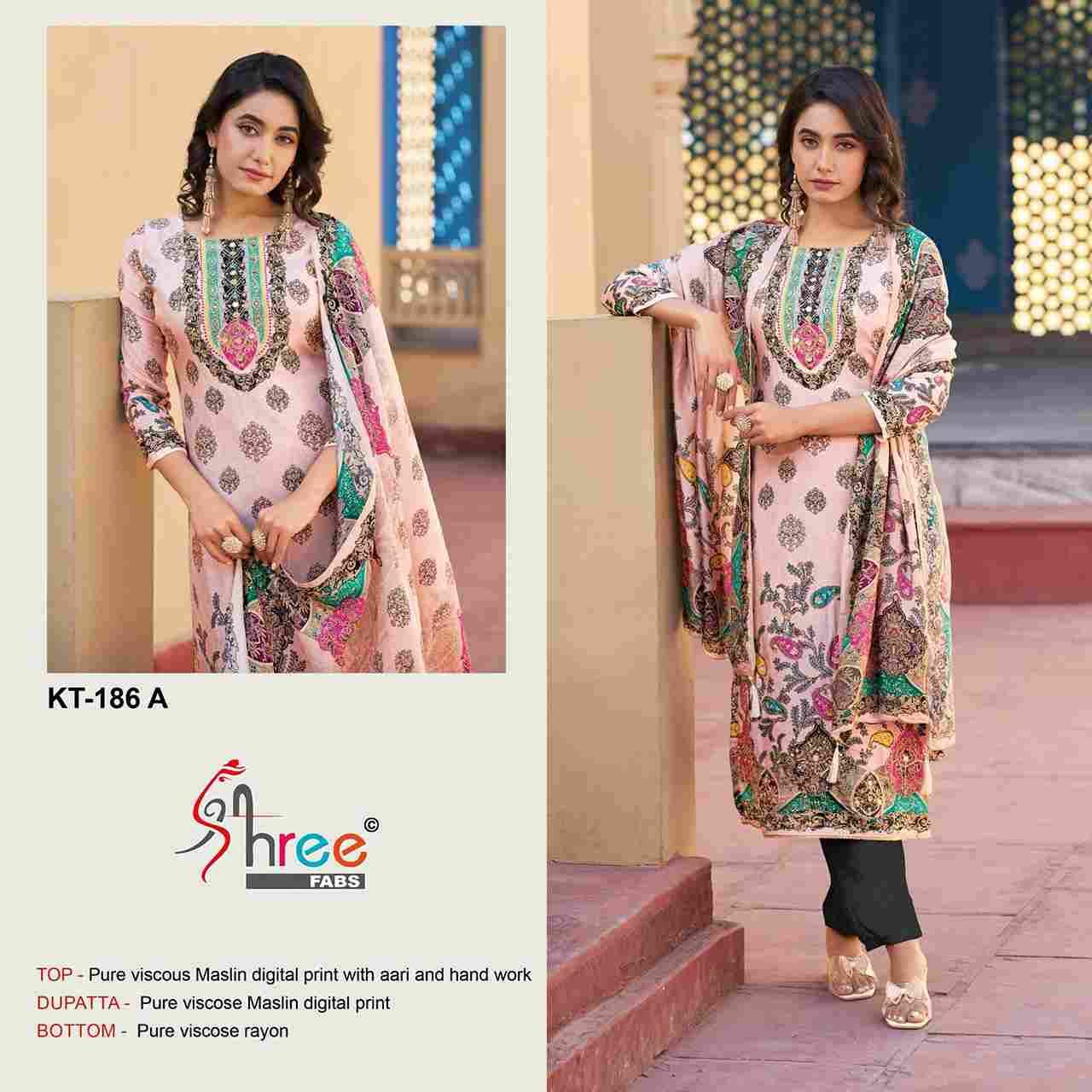 Shree Fabs Hit Design KT-186 Colours By Shree Fabs KT-186-A To KT-186-D Series Designer Pakistani Suits Beautiful Fancy Stylish Colorful Party Wear & Occasional Wear Pure Viscose Muslin Embroidery Dresses At Wholesale Price