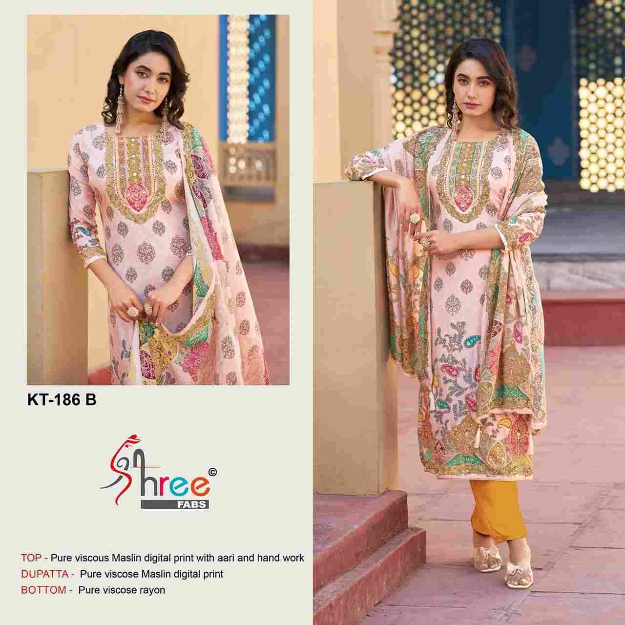 Shree Fabs Hit Design KT-186 Colours By Shree Fabs KT-186-A To KT-186-D Series Designer Pakistani Suits Beautiful Fancy Stylish Colorful Party Wear & Occasional Wear Pure Viscose Muslin Embroidery Dresses At Wholesale Price