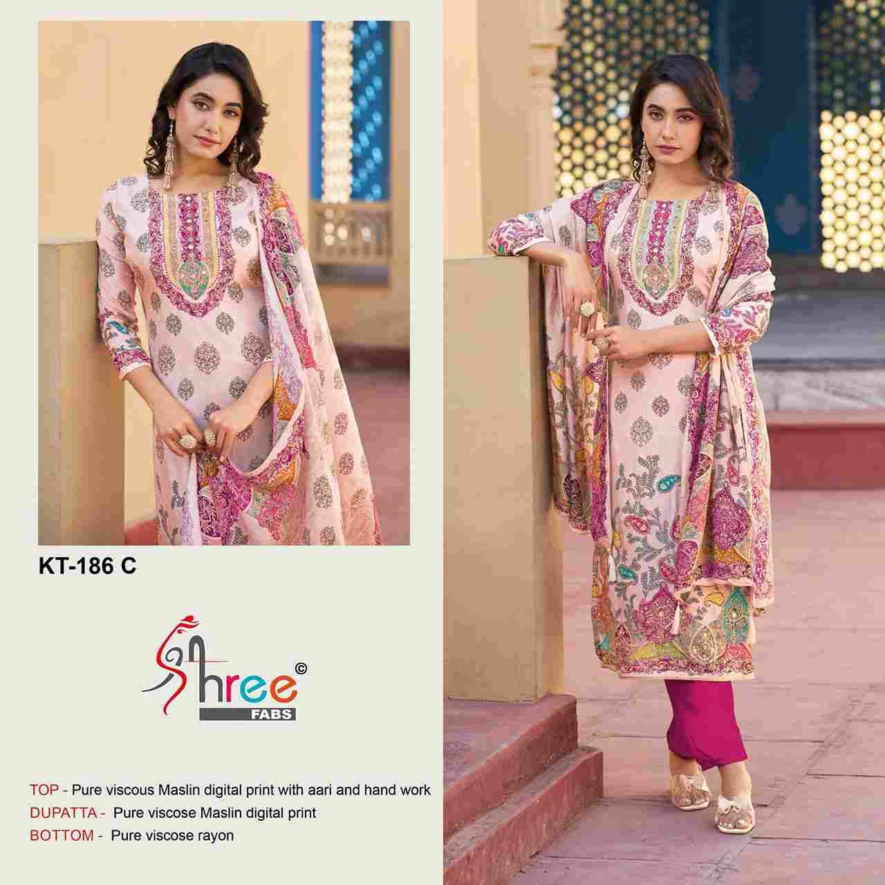 Shree Fabs Hit Design KT-186 Colours By Shree Fabs KT-186-A To KT-186-D Series Designer Pakistani Suits Beautiful Fancy Stylish Colorful Party Wear & Occasional Wear Pure Viscose Muslin Embroidery Dresses At Wholesale Price