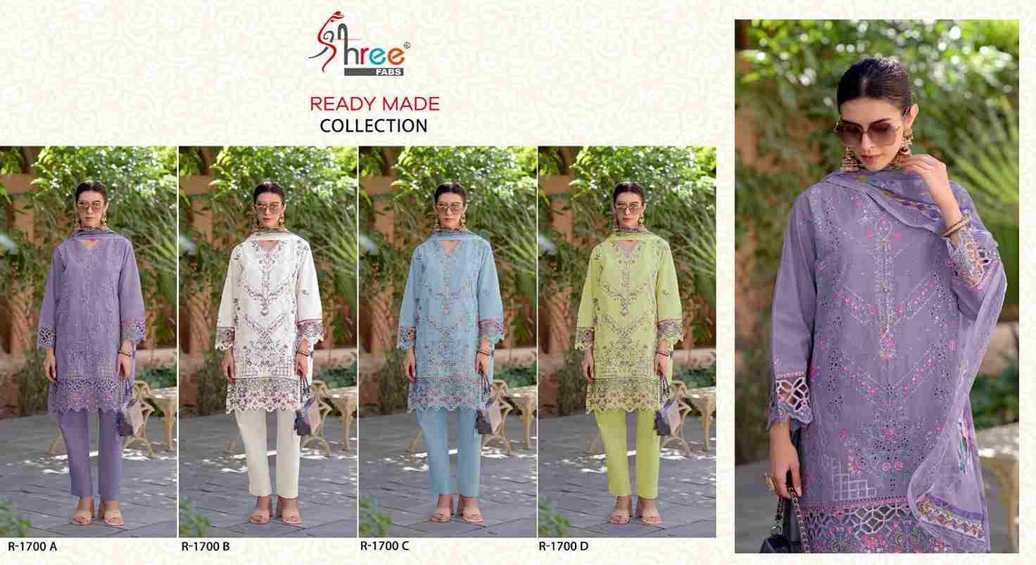Shree Fabs Hit Design R-1700 Colours By Shree Fabs R-1700-A To R-1700-D Series Beautiful Pakistani Suits Stylish Fancy Colorful Party Wear & Occasional Wear Cambric Lawn Cotton Embroidered Dresses At Wholesale Price