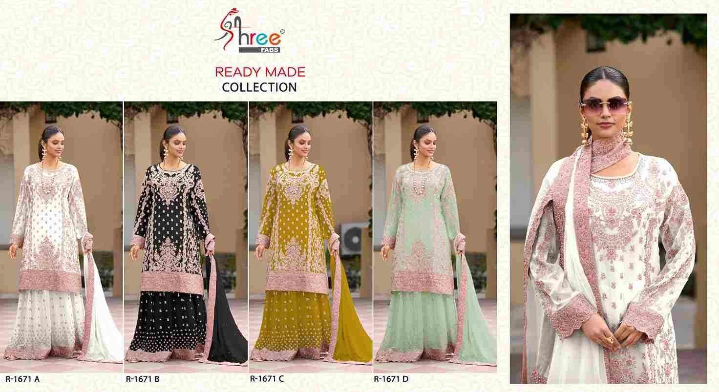 Shree Fabs Hit Design R-1671 Colours By Shree Fabs R-1671-A To R-1671-D Series Designer Pakistani Suits Collection Beautiful Stylish Fancy Colorful Party Wear & Occasional Wear Chinnon Dresses At Wholesale Price