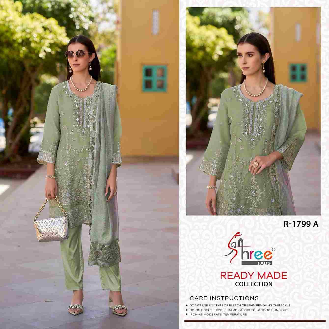 Shree Fabs Hit Design R-1799 Colours By Shree Fabs R-1799-A To R-1799-D Series Beautiful Pakistani Suits Stylish Fancy Colorful Party Wear & Occasional Wear Viscose Organza Embroidered Dresses At Wholesale Price
