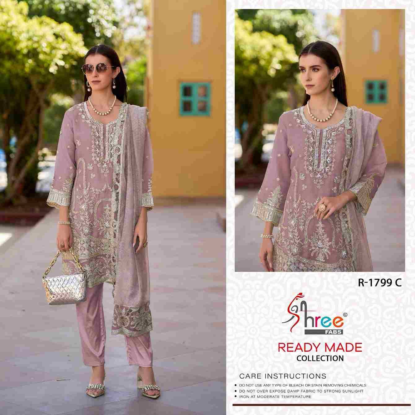 Shree Fabs Hit Design R-1799 Colours By Shree Fabs R-1799-A To R-1799-D Series Beautiful Pakistani Suits Stylish Fancy Colorful Party Wear & Occasional Wear Viscose Organza Embroidered Dresses At Wholesale Price