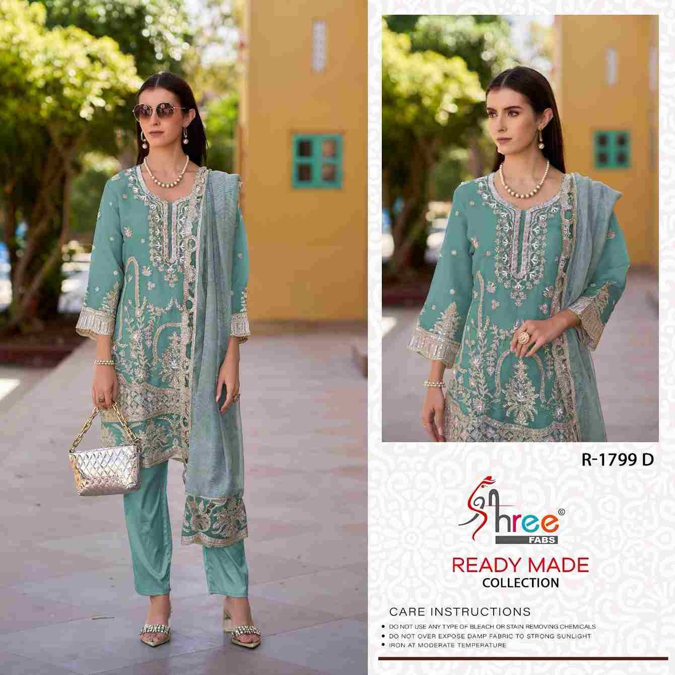 Shree Fabs Hit Design R-1799 Colours By Shree Fabs R-1799-A To R-1799-D Series Beautiful Pakistani Suits Stylish Fancy Colorful Party Wear & Occasional Wear Viscose Organza Embroidered Dresses At Wholesale Price