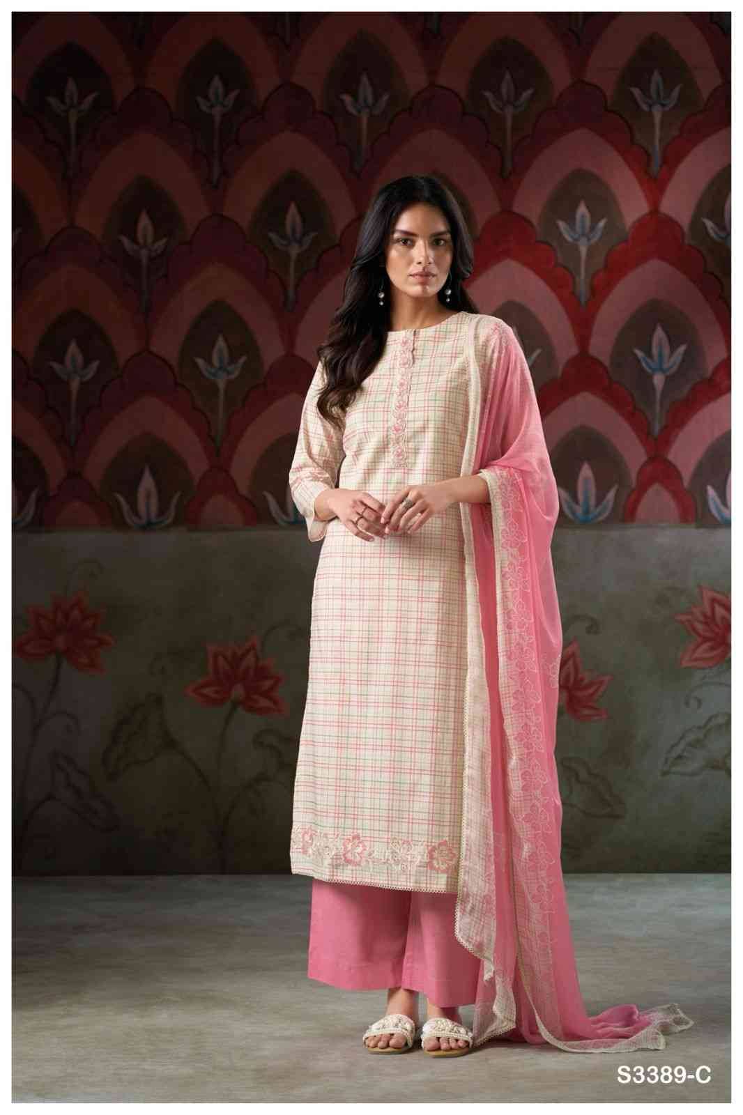 Akiyah-3389 By Ganga Fashion 3389-A To 3389-D Series Beautiful Festive Suits Colorful Stylish Fancy Casual Wear & Ethnic Wear Pure Cotton Print Dresses At Wholesale Price