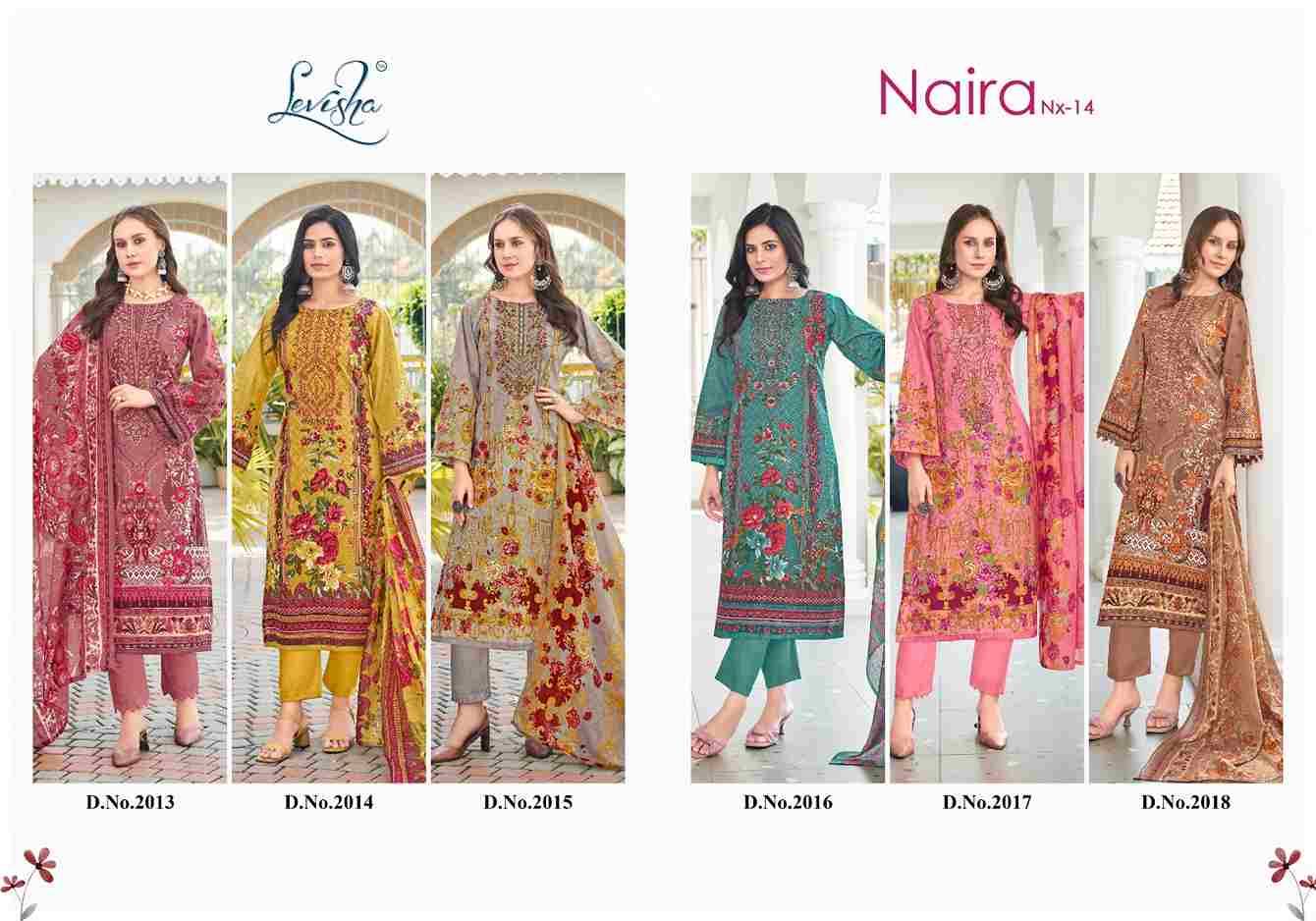 Naira Nx Vol-14 By Levisha 2013 To 2018 Series Beautiful Festive Suits Stylish Fancy Colorful Casual Wear & Ethnic Wear Cambric Lawn Cotton Dresses At Wholesale Price