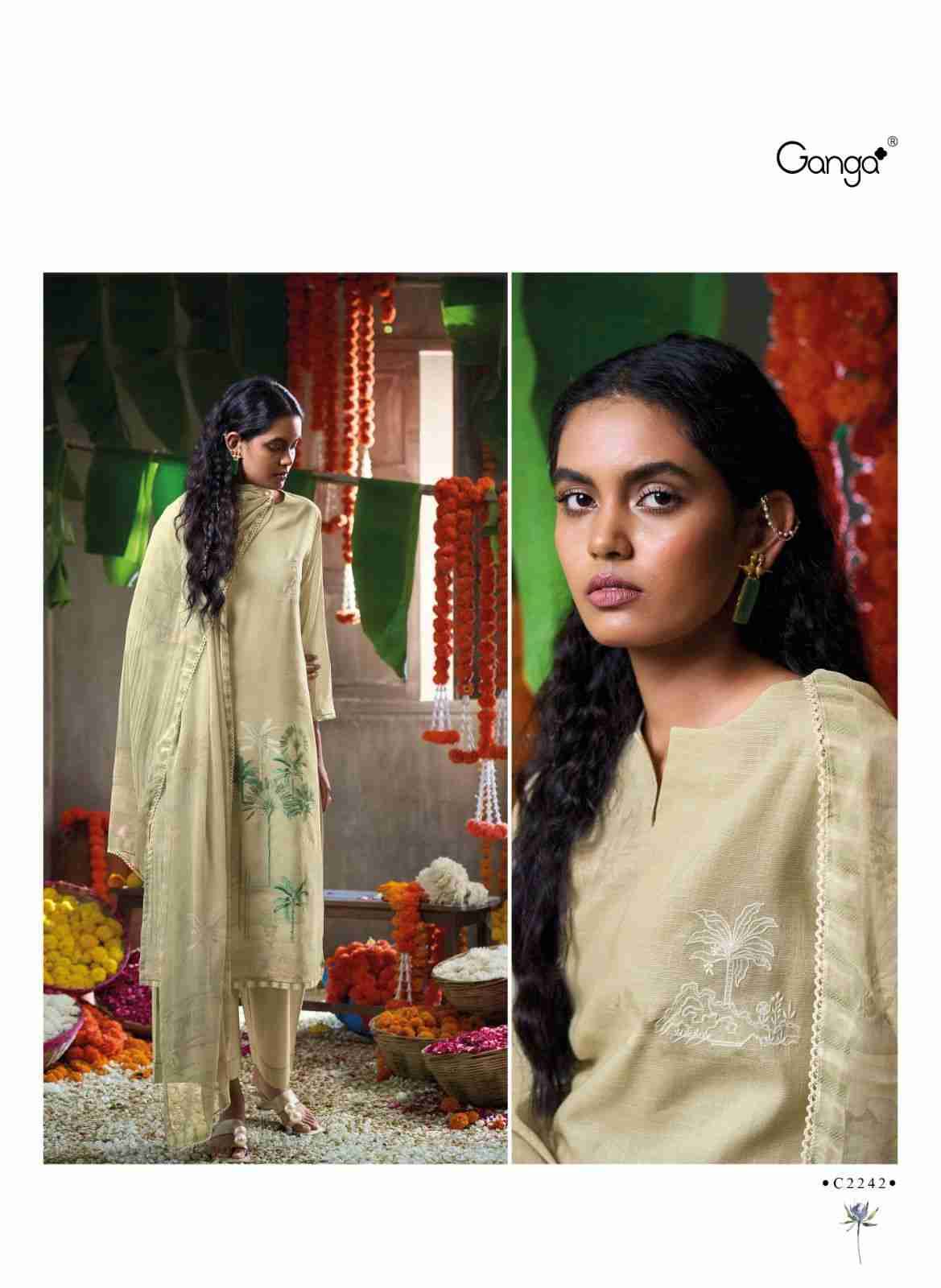 Papillon By Ganga Fashion 2237 To 2242 Series Beautiful Festive Suits Colorful Stylish Fancy Casual Wear & Ethnic Wear Pure Cotton Linen Dresses At Wholesale Price