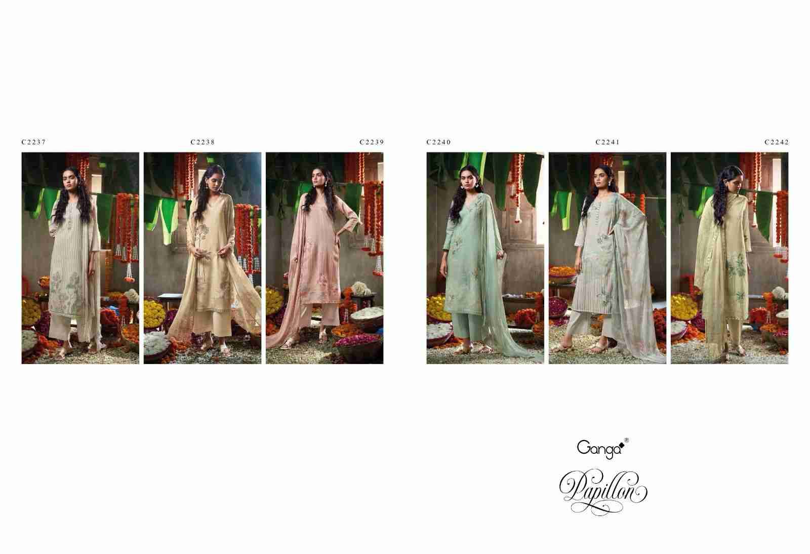 Papillon By Ganga Fashion 2237 To 2242 Series Beautiful Festive Suits Colorful Stylish Fancy Casual Wear & Ethnic Wear Pure Cotton Linen Dresses At Wholesale Price