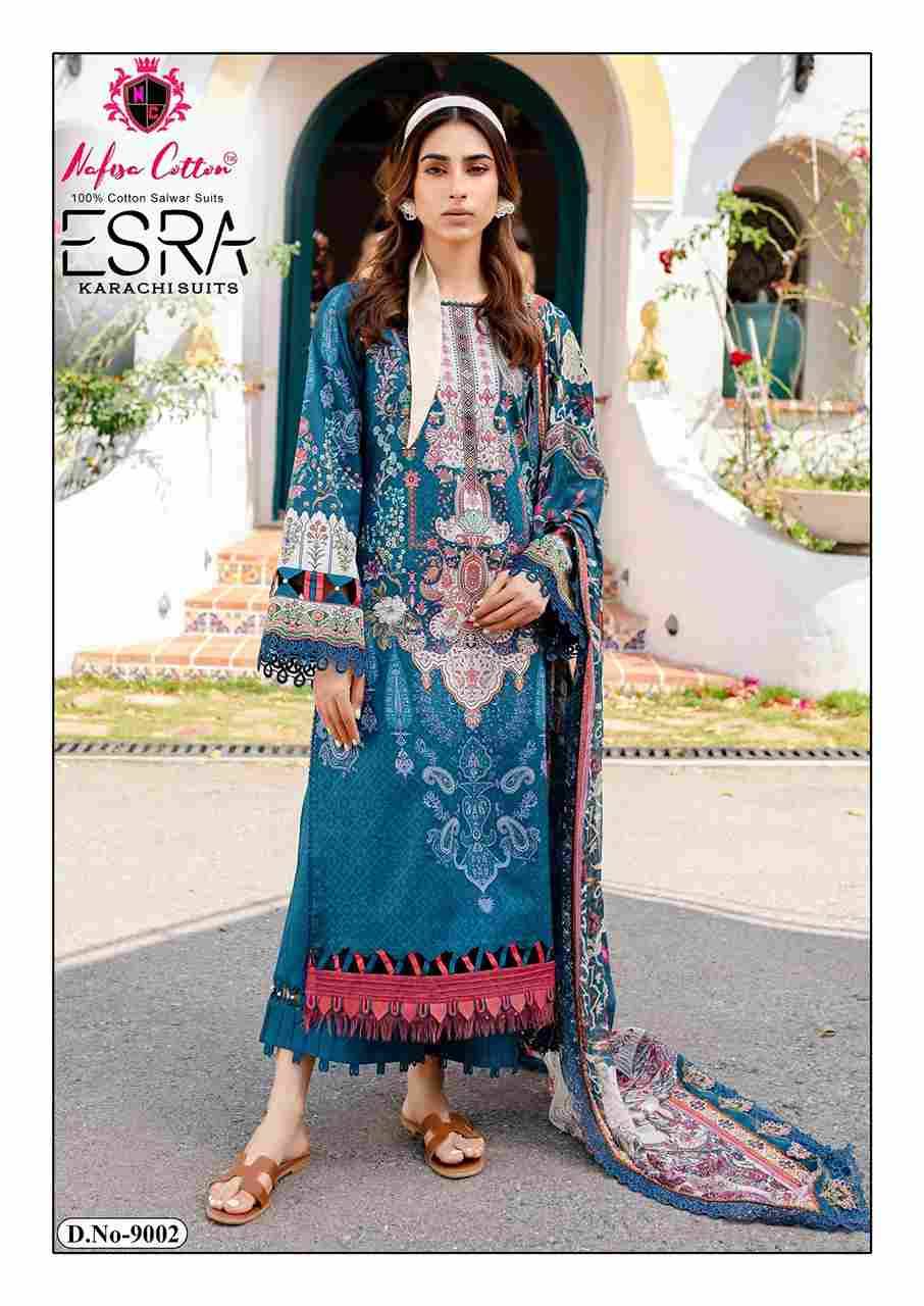 Esra Vol-9 By Nafisa Cotton 9001 To 9006 Series Beautiful Stylish Festive Suits Fancy Colorful Casual Wear & Ethnic Wear & Ready To Wear Pure Soft Cotton Dresses At Wholesale Price
