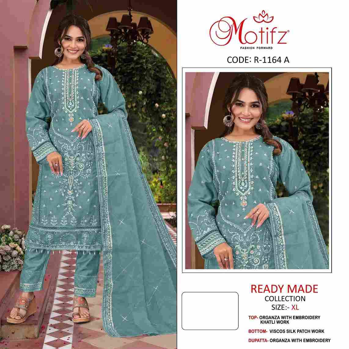 Motifz Hit Design 1164 Colours By Motifz 1164-A To 1164-D Series Beautiful Pakistani Suits Colorful Stylish Fancy Casual Wear & Ethnic Wear Organza Dresses At Wholesale Price