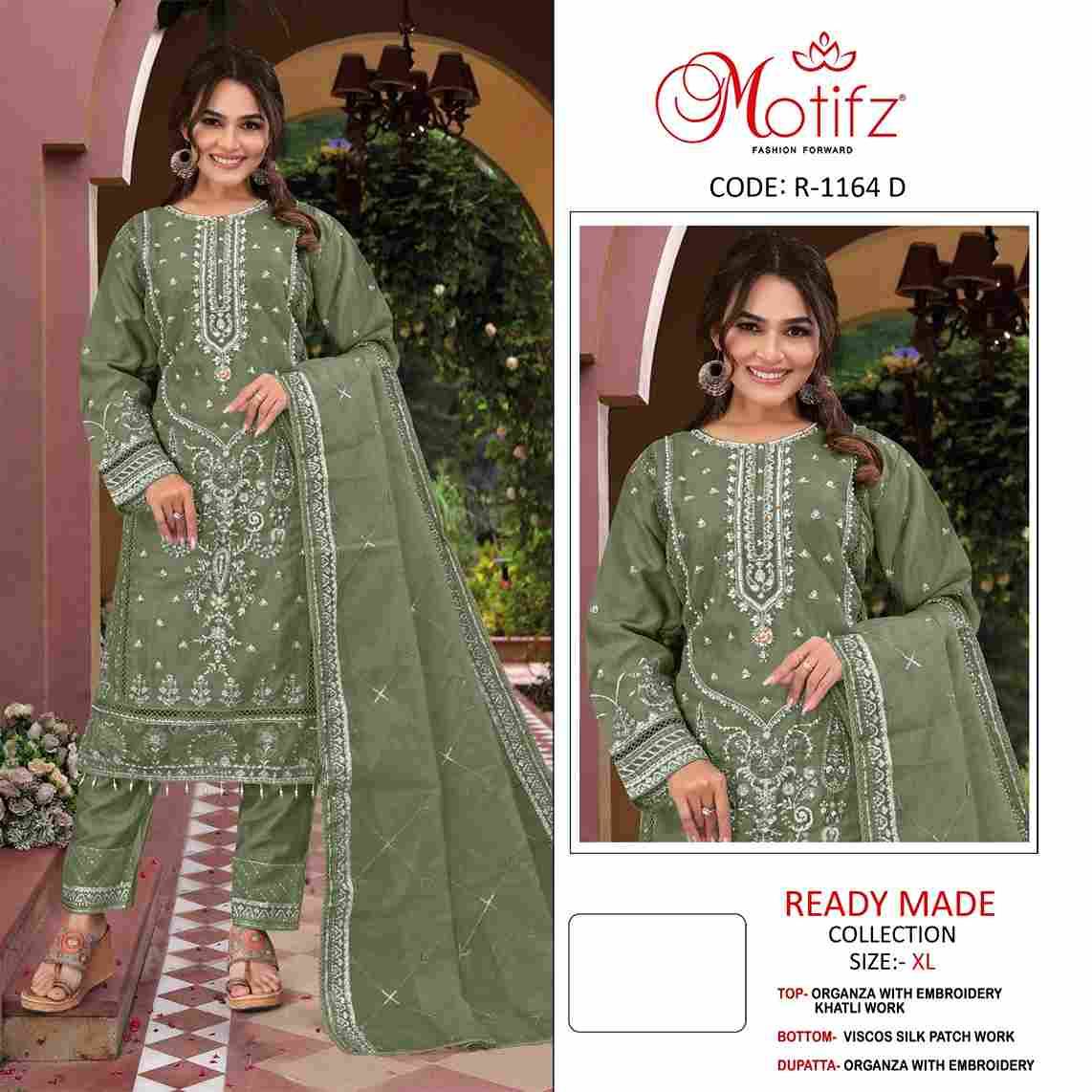Motifz Hit Design 1164 Colours By Motifz 1164-A To 1164-D Series Beautiful Pakistani Suits Colorful Stylish Fancy Casual Wear & Ethnic Wear Organza Dresses At Wholesale Price