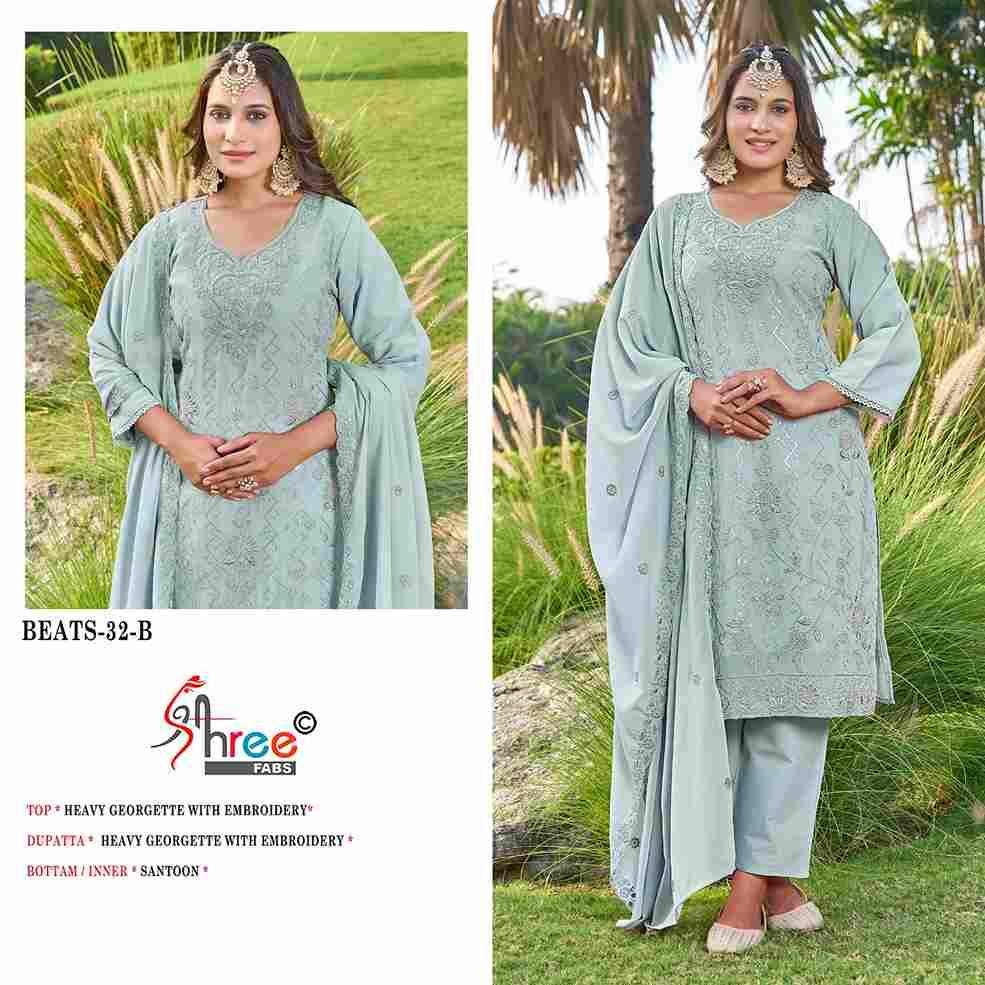 Beats-32 Colours By Shree Fabs 32 To 32-C Series Beautiful Pakistani Suits Stylish Fancy Colorful Party Wear & Occasional Wear Heavy Georgette Embroidered Dresses At Wholesale Price