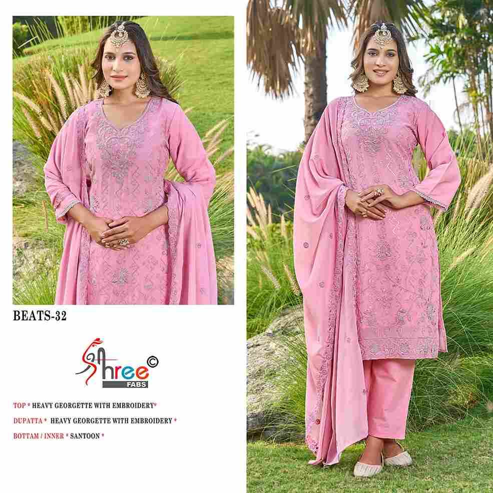 Beats-32 Colours By Shree Fabs 32 To 32-C Series Beautiful Pakistani Suits Stylish Fancy Colorful Party Wear & Occasional Wear Heavy Georgette Embroidered Dresses At Wholesale Price