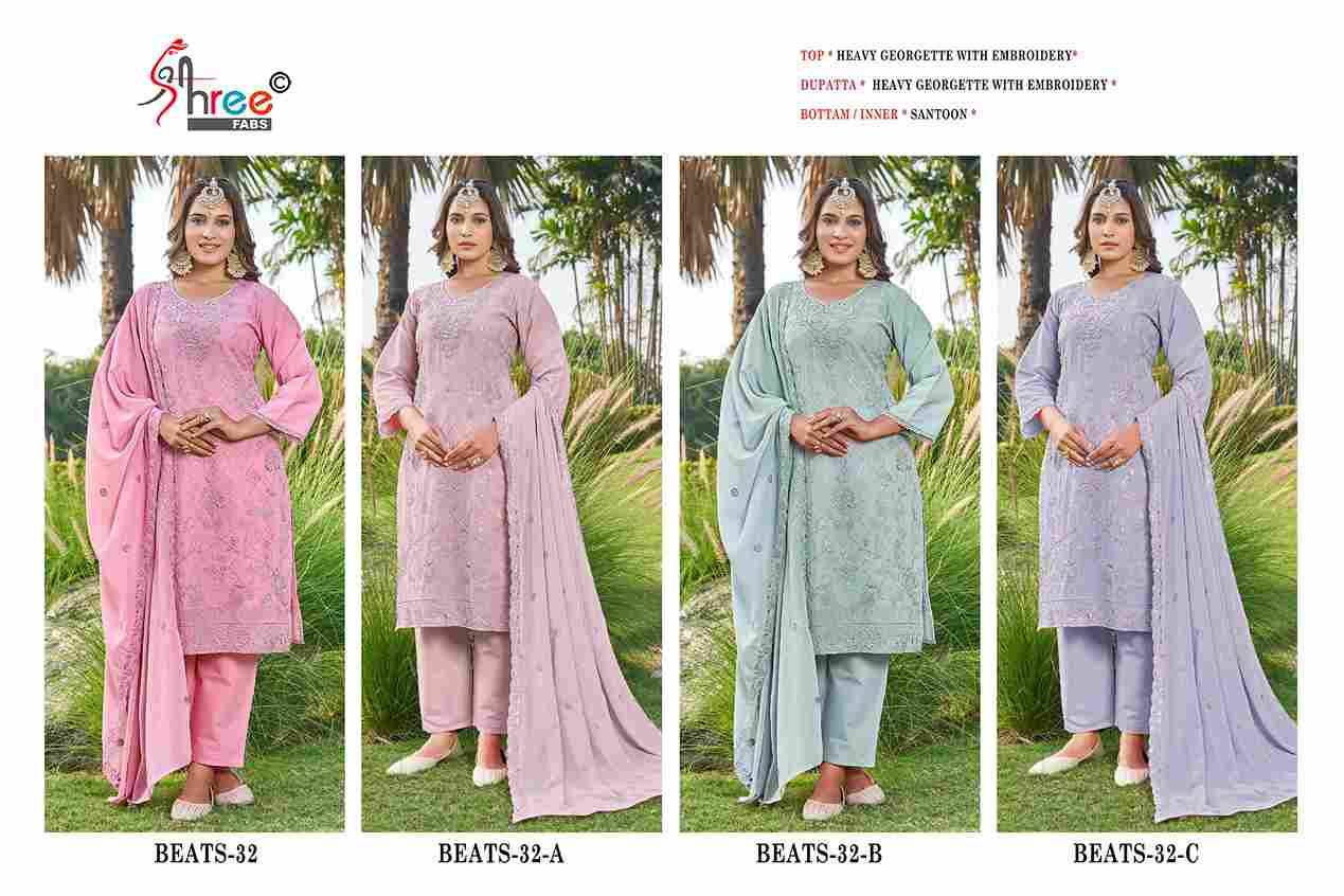 Beats-32 Colours By Shree Fabs 32 To 32-C Series Beautiful Pakistani Suits Stylish Fancy Colorful Party Wear & Occasional Wear Heavy Georgette Embroidered Dresses At Wholesale Price