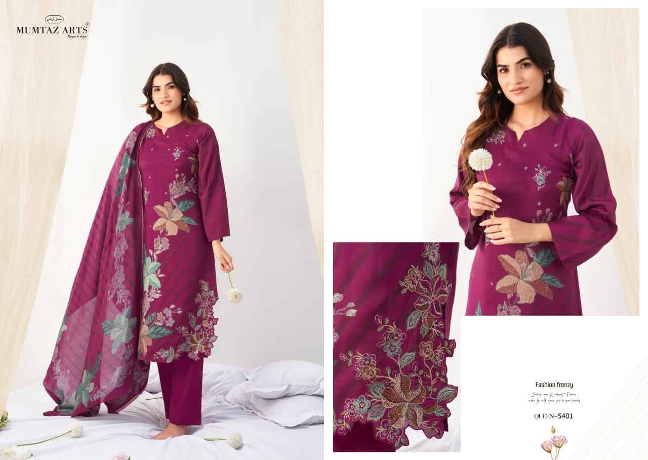 Queen By Mumtaz Arts 5401 To 5404 Series Beautiful Festive Suits Colorful Stylish Fancy Casual Wear & Ethnic Wear Pure Viscose Muslin Print Dresses At Wholesale Price