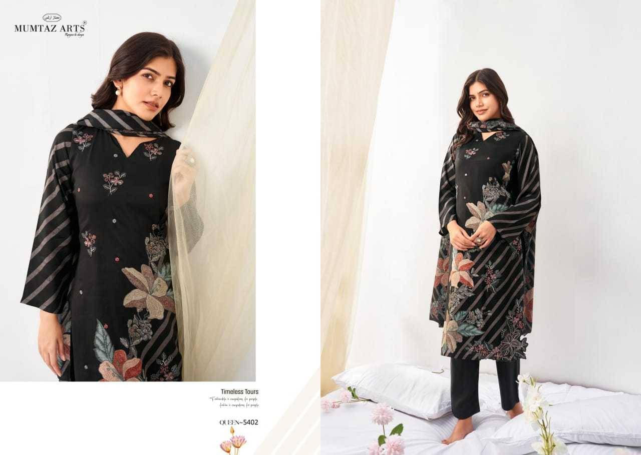 Queen By Mumtaz Arts 5401 To 5404 Series Beautiful Festive Suits Colorful Stylish Fancy Casual Wear & Ethnic Wear Pure Viscose Muslin Print Dresses At Wholesale Price