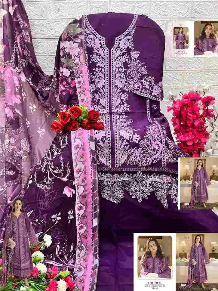 Ombre Lawn Collection-25 Vol-2 By Shree Fabs 3788 To 3790 Series Beautiful Pakistani Suits Stylish Fancy Colorful Party Wear & Occasional Wear Pure Cotton Embroidery Dresses At Wholesale Price