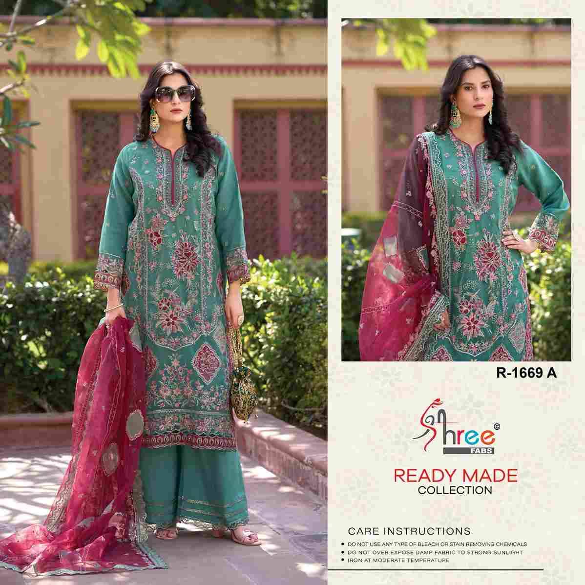 Shree Fabs Hit Design R-1669 Colours By Shree Fabs R-1669-A To R-1669-D Series Beautiful Pakistani Suits Stylish Fancy Colorful Party Wear & Occasional Wear Organza Embroidered Dresses At Wholesale Price