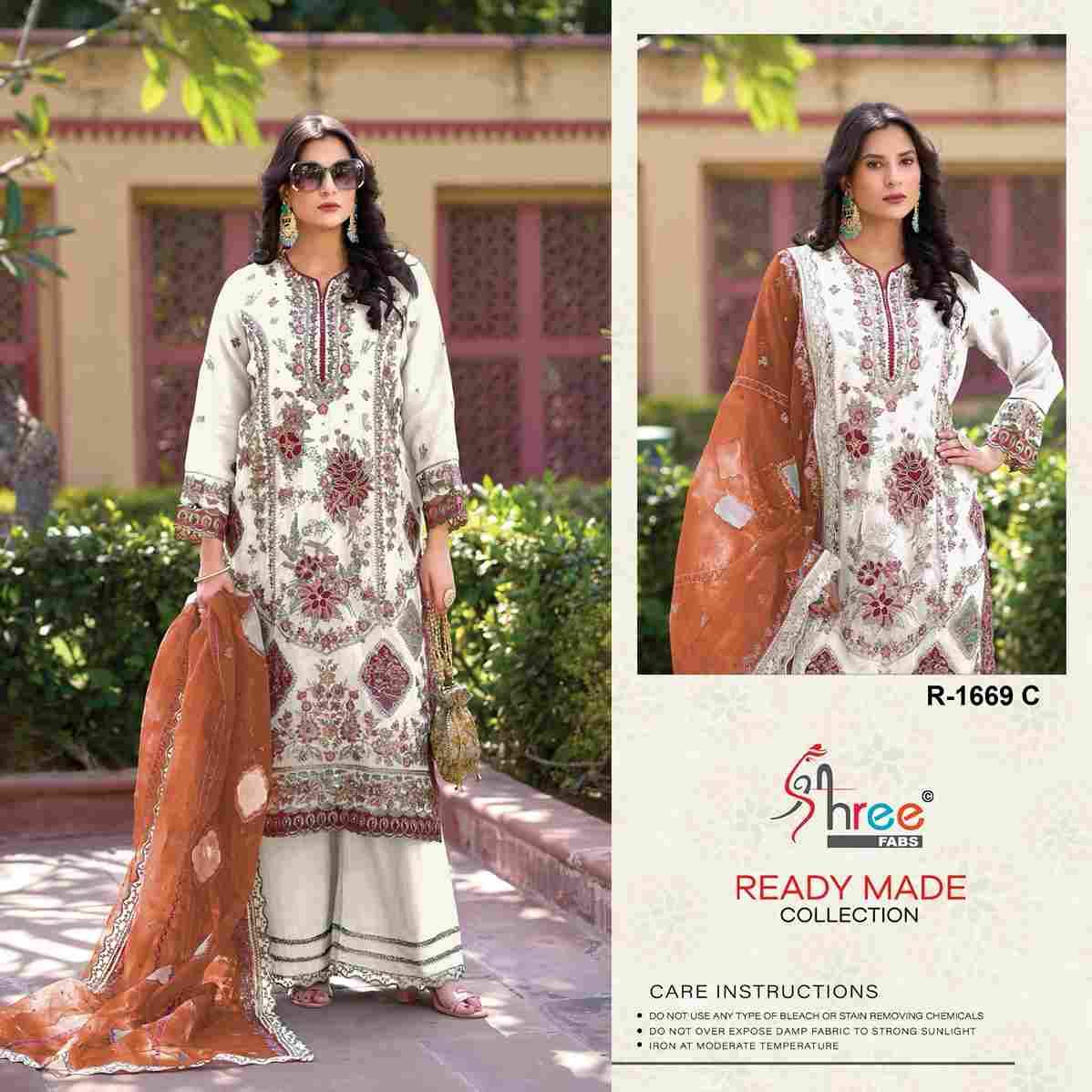 Shree Fabs Hit Design R-1669 Colours By Shree Fabs R-1669-A To R-1669-D Series Beautiful Pakistani Suits Stylish Fancy Colorful Party Wear & Occasional Wear Organza Embroidered Dresses At Wholesale Price