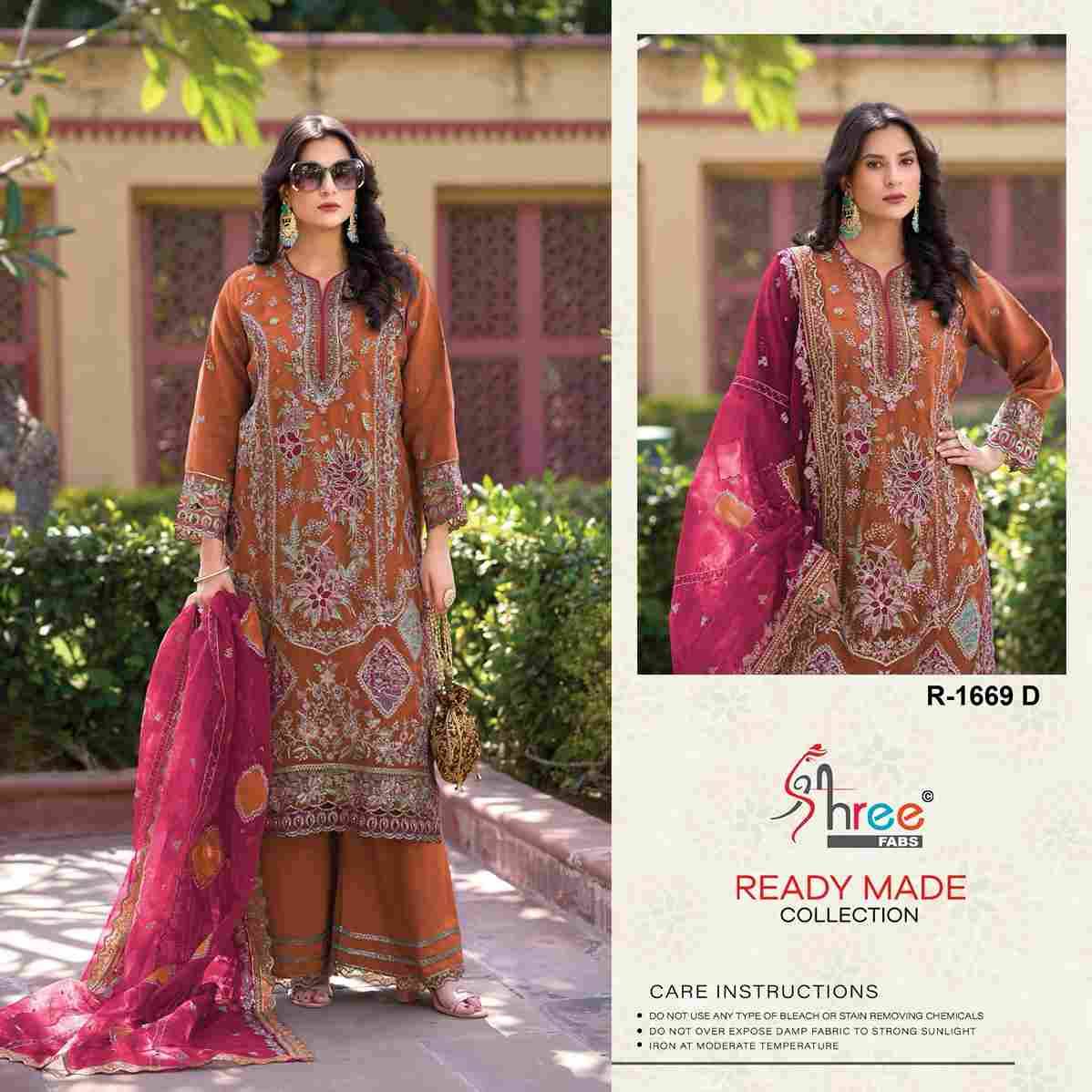 Shree Fabs Hit Design R-1669 Colours By Shree Fabs R-1669-A To R-1669-D Series Beautiful Pakistani Suits Stylish Fancy Colorful Party Wear & Occasional Wear Organza Embroidered Dresses At Wholesale Price