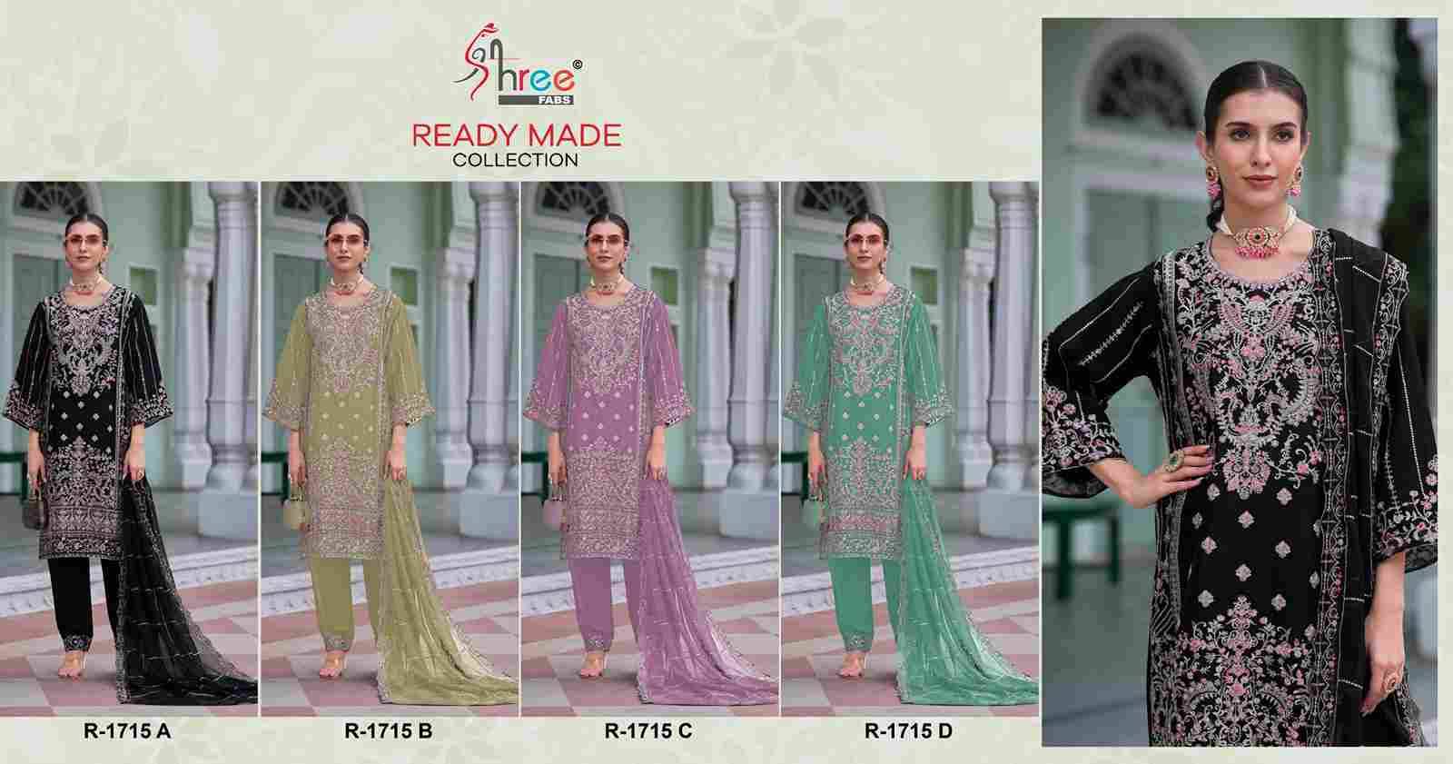 Shree Fabs Hit Design R-1715 Colours By Shree Fabs R-1715-A To R-1715-D Series Beautiful Pakistani Suits Stylish Fancy Colorful Party Wear & Occasional Wear Fendy Silk Embroidered Dresses At Wholesale Price