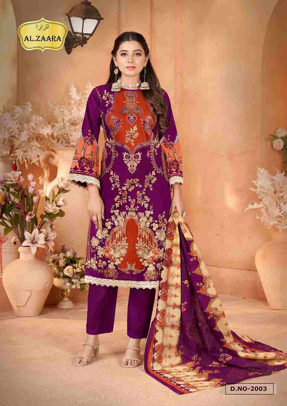 Al.Zaara Vol-2 By Fashid Whoelsale 2001 To 2006 Series Beautiful Suits Colorful Stylish Fancy Casual Wear & Ethnic Wear Heavy Cotton Dresses At Wholesale Price