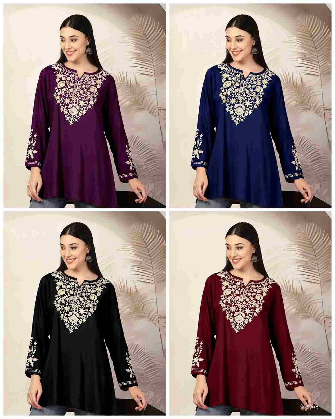 Adaa By Kaamiri 01 To 04 Series Designer Stylish Fancy Colorful Beautiful Party Wear & Ethnic Wear Collection Heavy Rayon Embroidered Tops At Wholesale Price