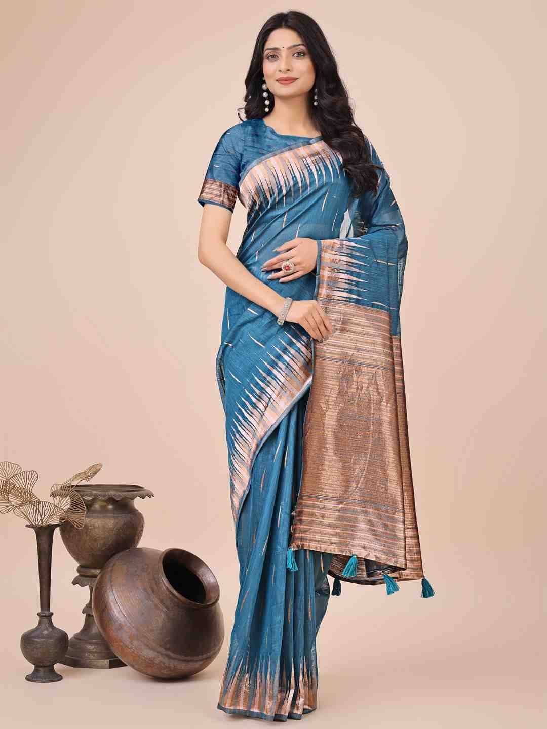 Tara Sitara By Fashid Wholesale 1001 To 1006 Series Indian Traditional Wear Collection Beautiful Stylish Fancy Colorful Party Wear & Occasional Wear Linen Cotton Sarees At Wholesale Price