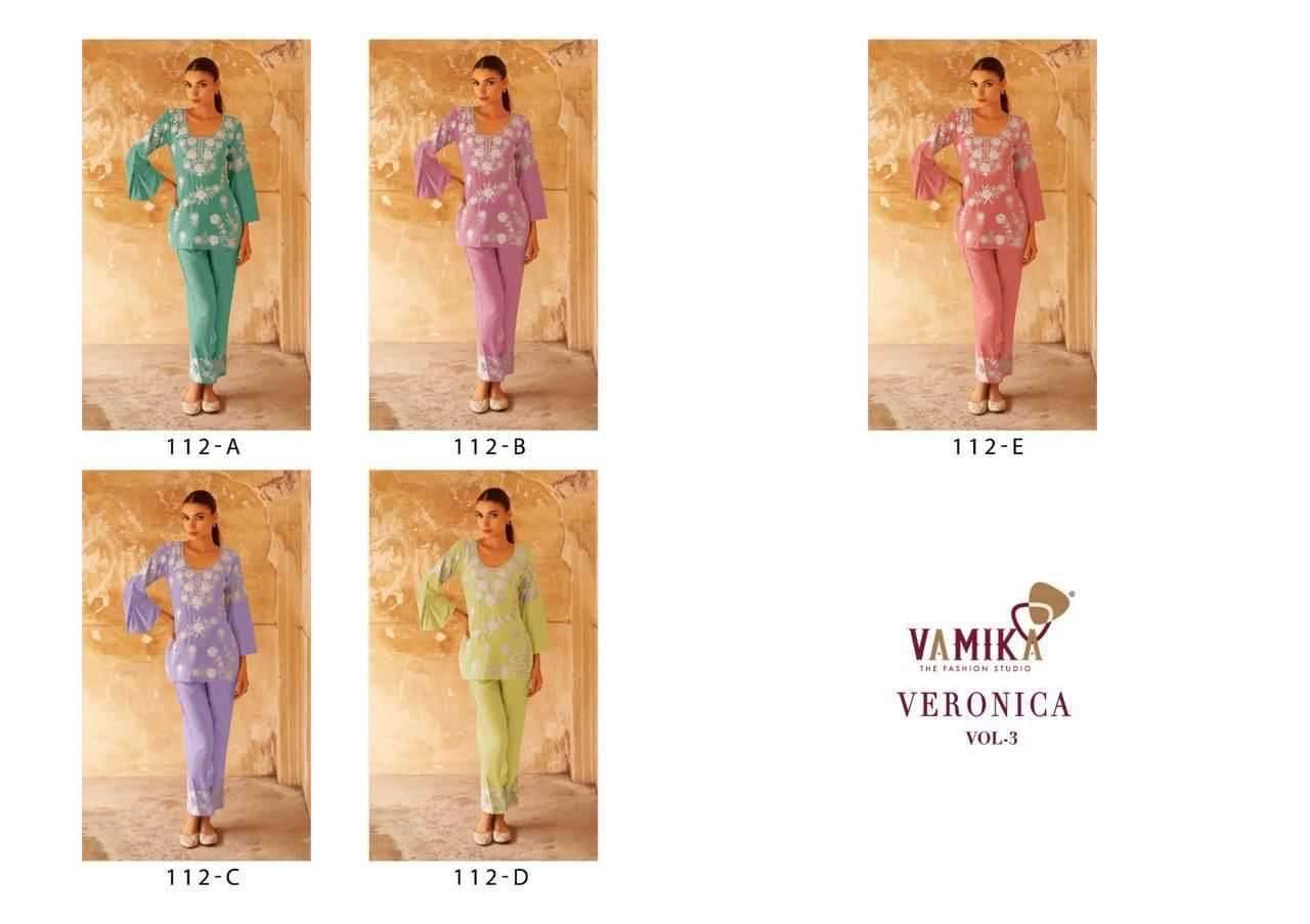 Veronica Vol-3 By Vamika 112-A To 112-E Series Designer Stylish Fancy Colorful Beautiful Casual Wear & Ethnic Wear Heavy Rayon Kurtis At Wholesale Price