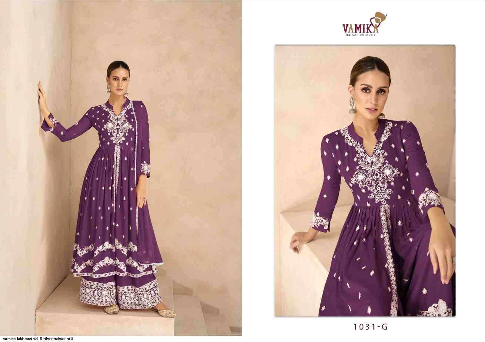 Lakhnavi Vol-6 Silver By Vamika 1031-F To 1031-J Series Beautiful Stylish Sharara Suits Fancy Colorful Casual Wear & Ethnic Wear & Ready To Wear Pure Rayon Printed Dresses At Wholesale Price