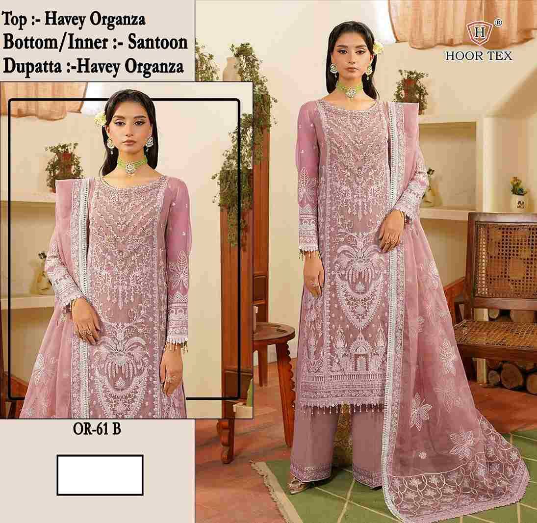 Hoor Tex Hit Design OR-61 Colours By Hoor Tex OR-61-A To OR-61-D Series Beautiful Pakistani Suits Stylish Colorful Fancy Casual Wear & Ethnic Wear Heavy Organza Embroidered Dresses At Wholesale Price