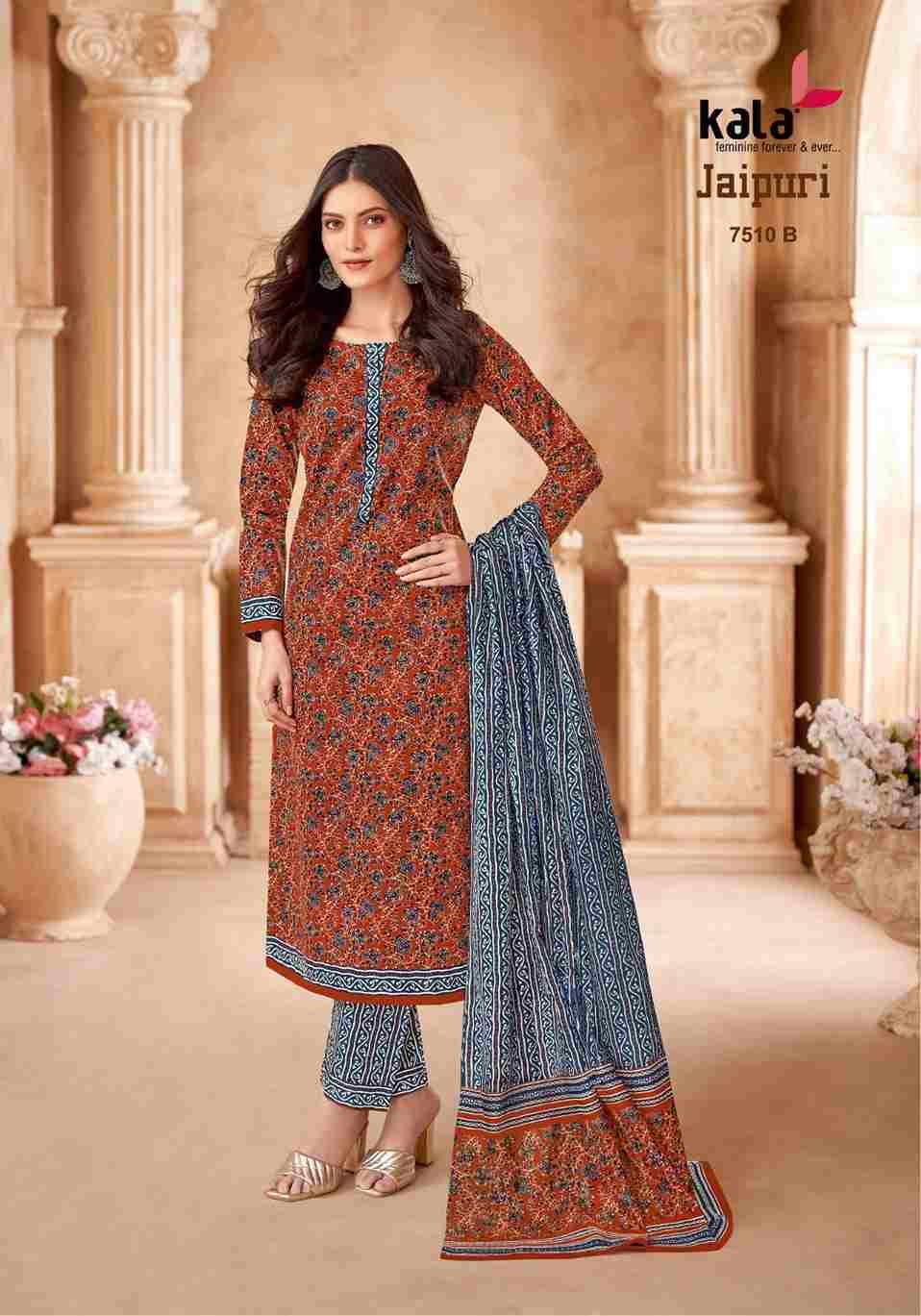 Jaipuri Vol-7 By Kala 7501-B To 7512-B Series Beautiful Suits Colorful Stylish Fancy Casual Wear & Ethnic Wear Premium Cotton Print Dresses At Wholesale Price