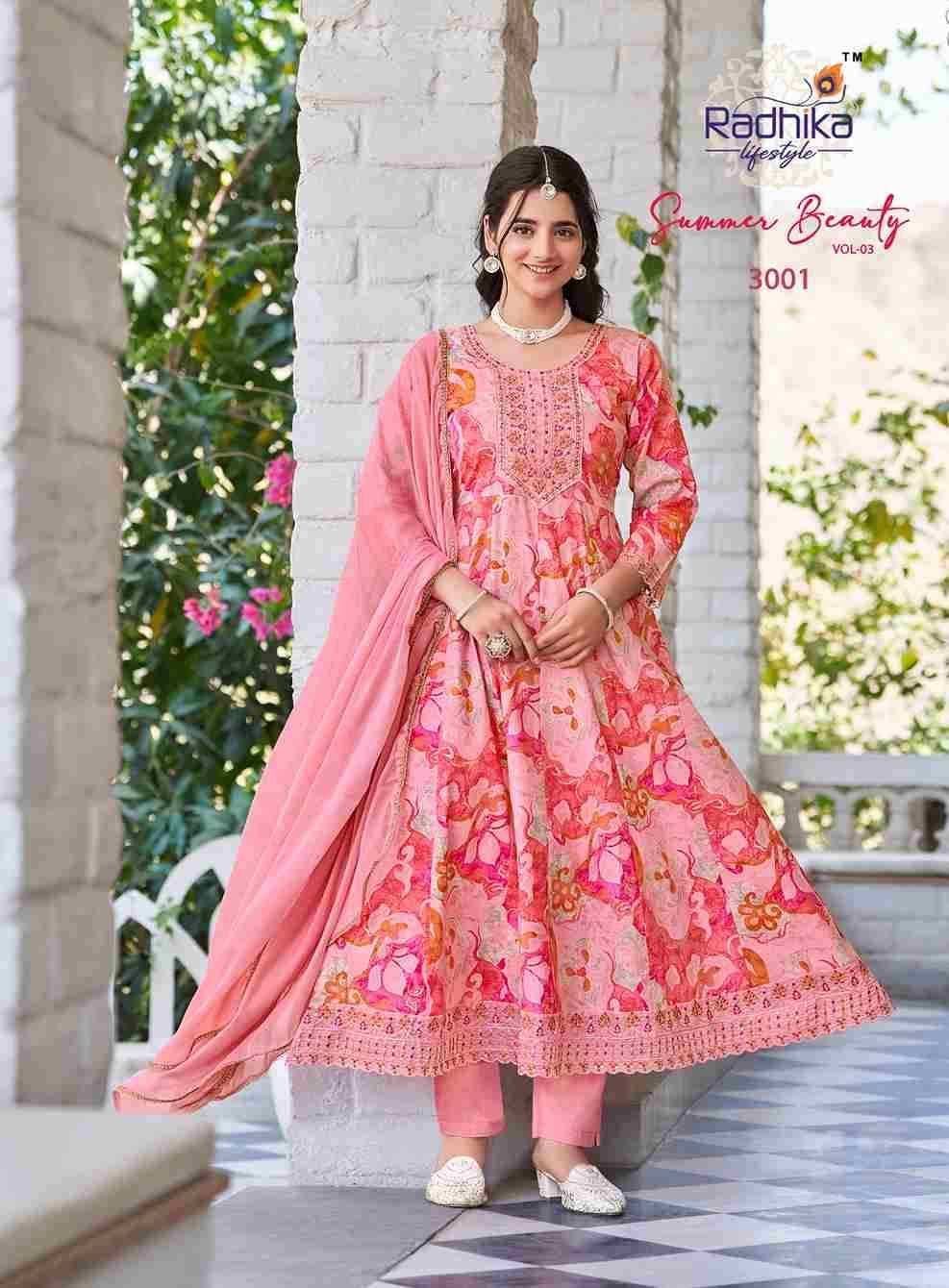 Summer Beauty Vol-3 By Radhika Lifestyle 3001 To 3006 Series Designer Festive Suits Beautiful Stylish Fancy Colorful Party Wear & Occasional Wear Cotton Print Dresses At Wholesale Price