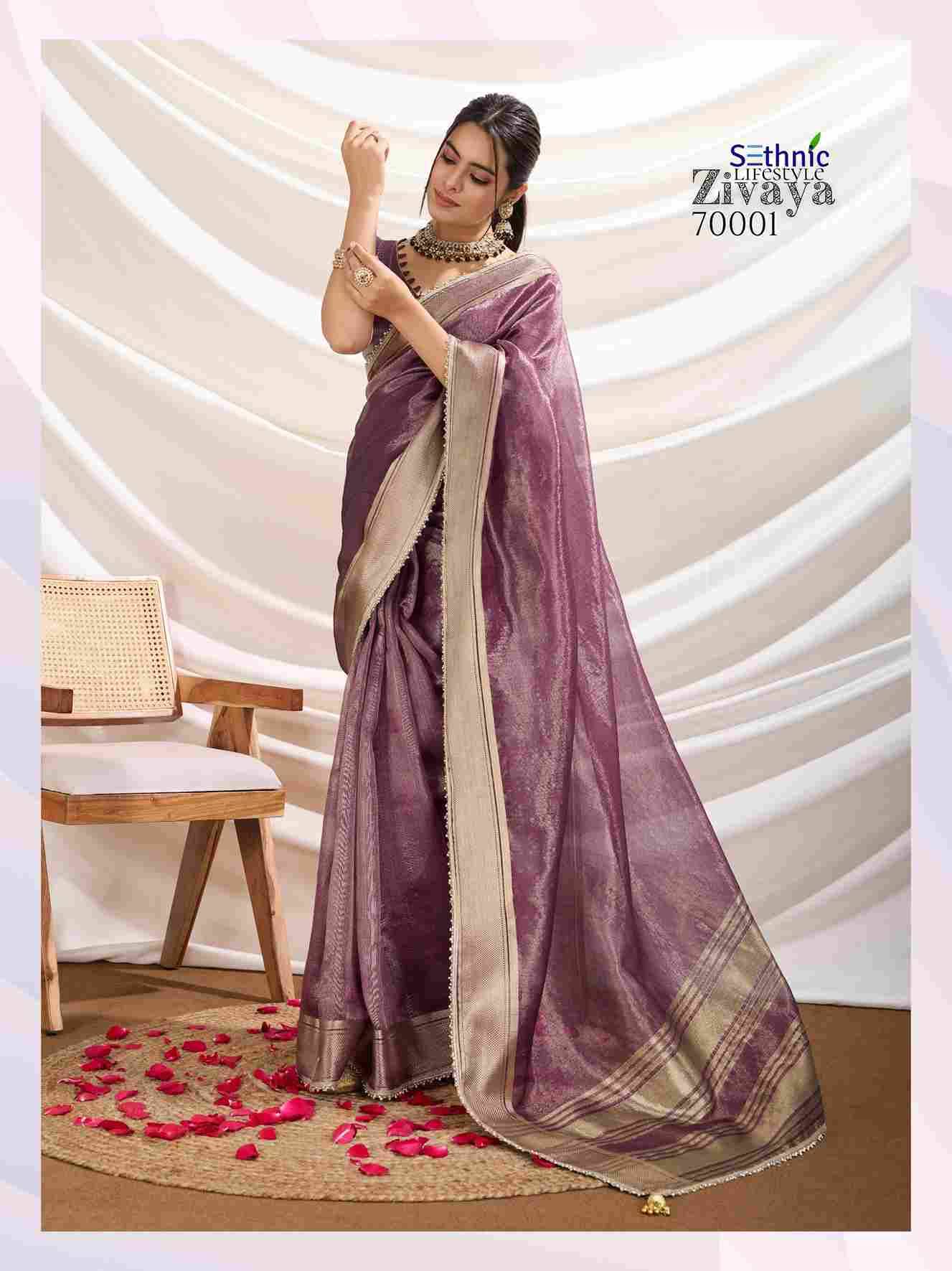 Zivaya By Sethnic 70001 To 70006 Series Indian Traditional Wear Collection Beautiful Stylish Fancy Colorful Party Wear & Occasional Wear Linen Sarees At Wholesale Price