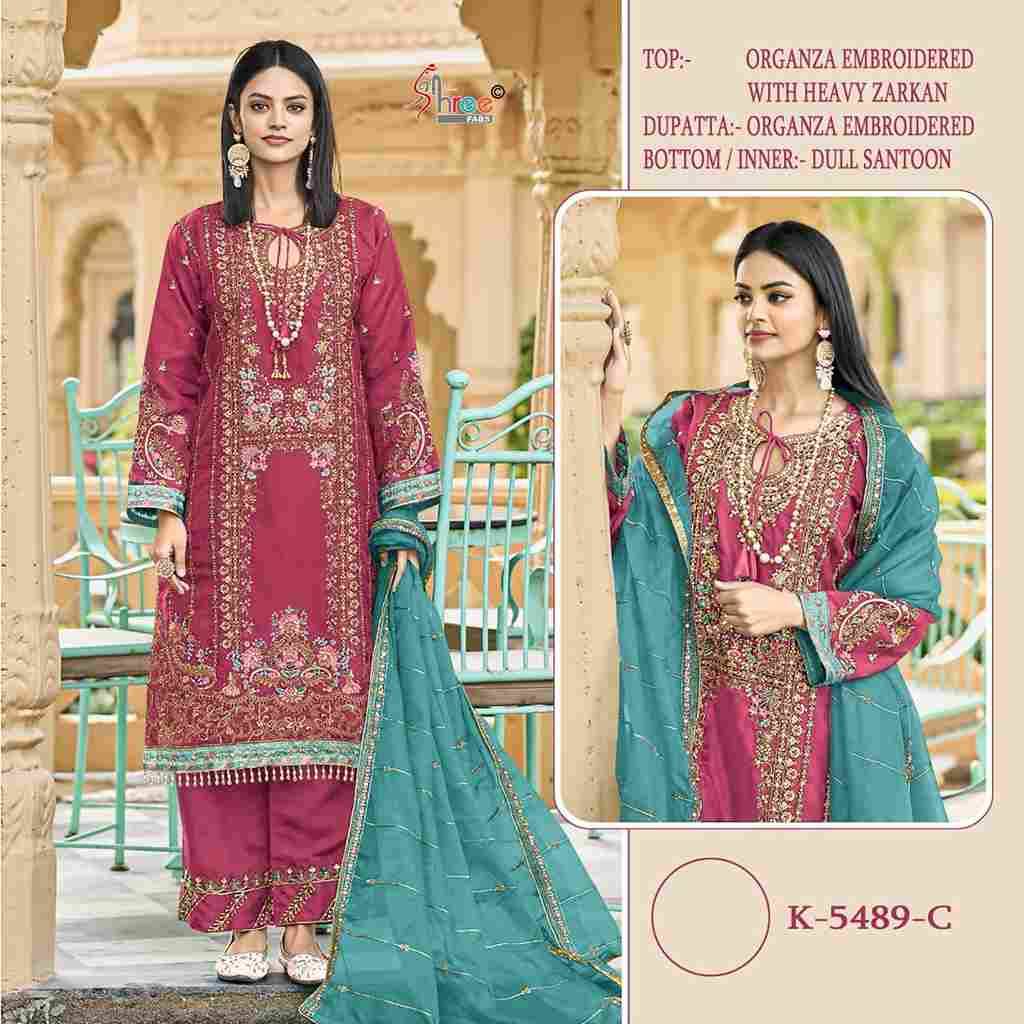 Shree Fabs Hit Design K-5489 Colours By Shree Fabs K-5489-A To K-5489-D Series Designer Pakistani Suits Collection Beautiful Stylish Fancy Colorful Party Wear & Occasional Wear Organza Dresses At Wholesale Price