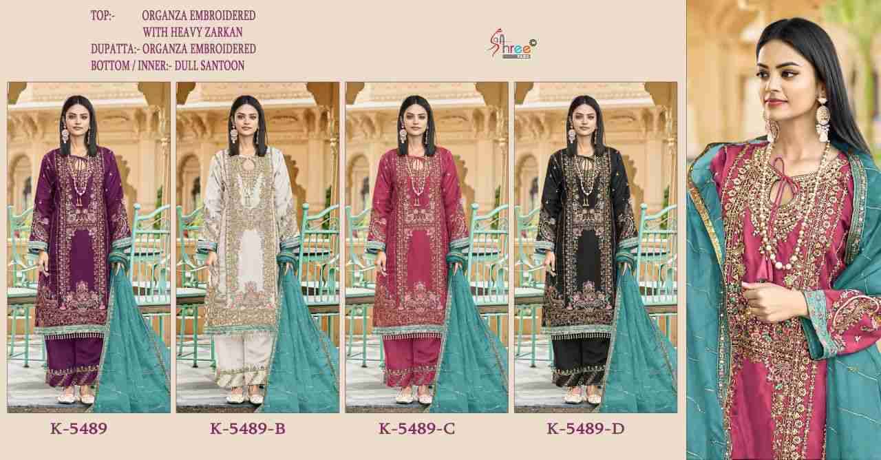 Shree Fabs Hit Design K-5489 Colours By Shree Fabs K-5489-A To K-5489-D Series Designer Pakistani Suits Collection Beautiful Stylish Fancy Colorful Party Wear & Occasional Wear Organza Dresses At Wholesale Price