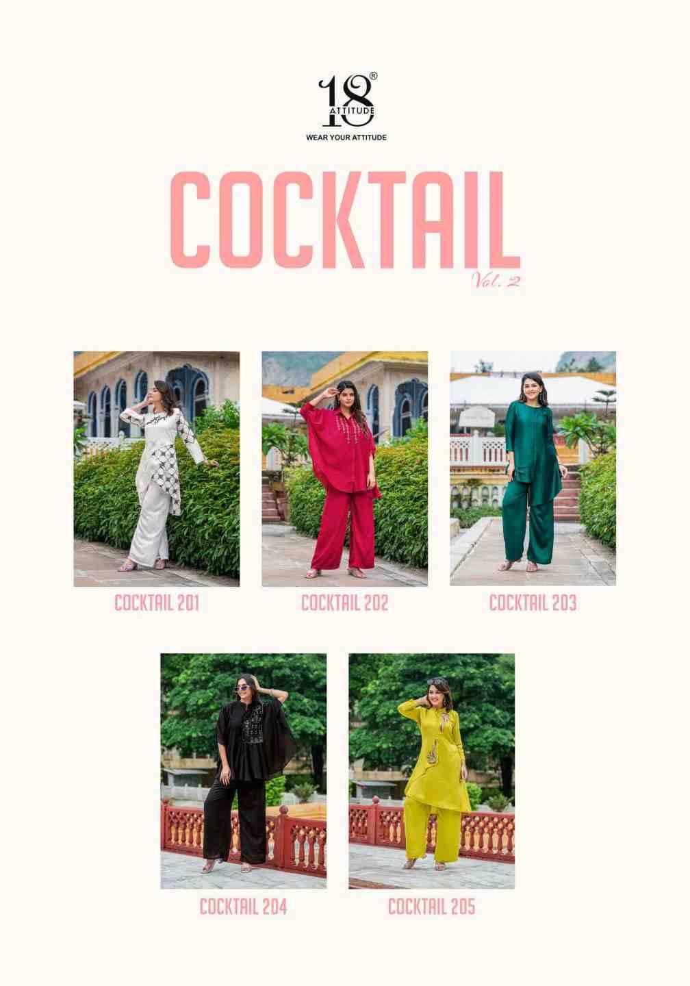 Cocktail Vol-2 By 18 Attitude 201 To 205 Series Designer Stylish Fancy Colorful Beautiful Party Wear & Ethnic Wear Collection Vichitra Silk Co-Ords At Wholesale Price