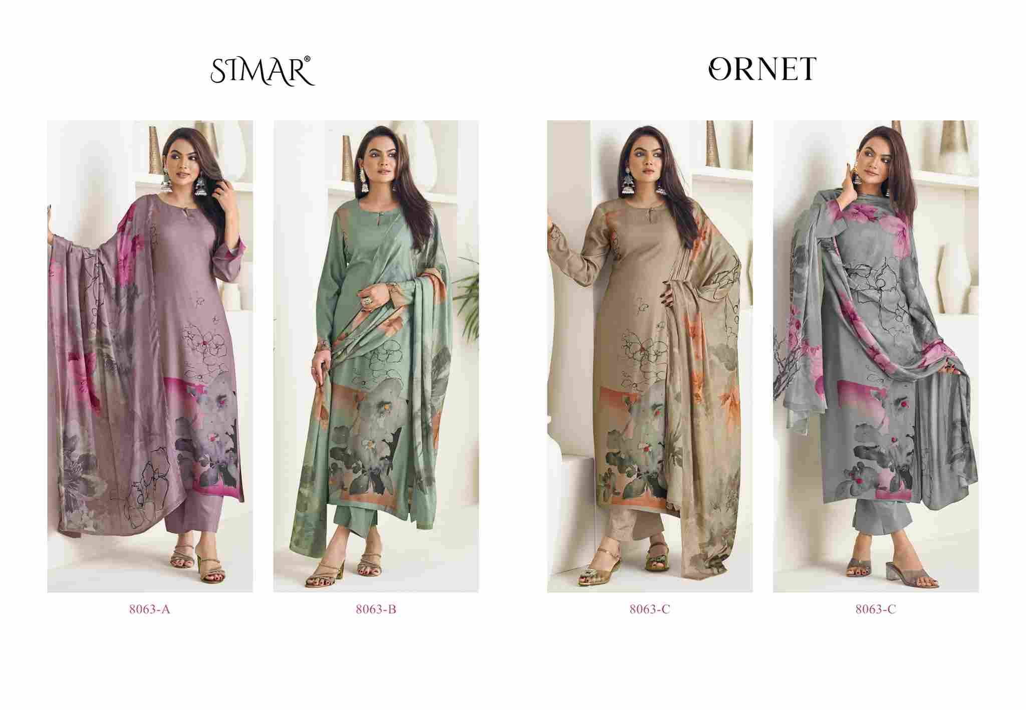 Ornet By Simar 8063-A To 8063-D Series Designer Festive Suits Beautiful Stylish Fancy Colorful Party Wear & Occasional Wear Cotton Print Dresses At Wholesale Price