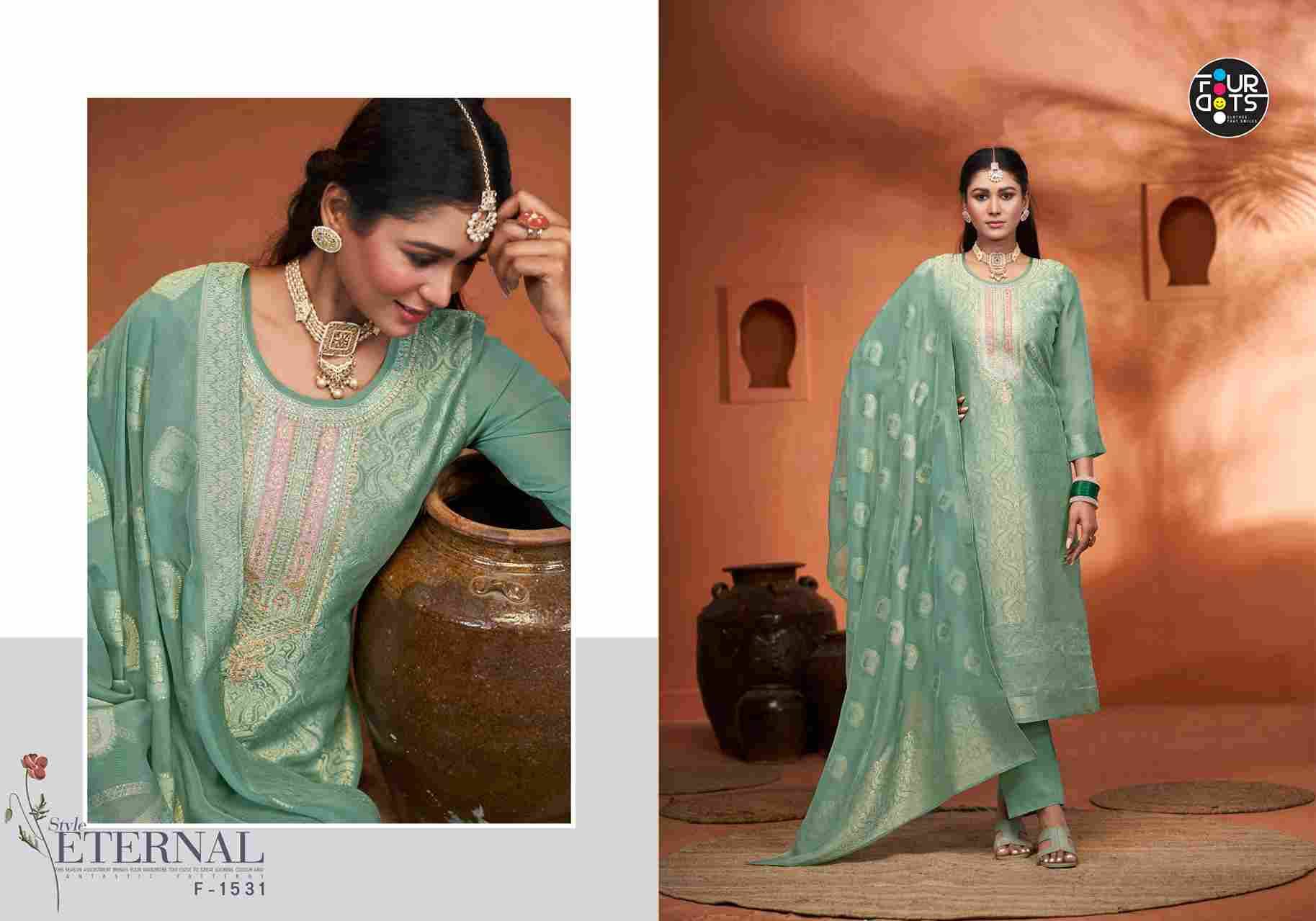 Eila By Four Dots 1531 To 1534 Series Beautiful Stylish Festive Suits Fancy Colorful Casual Wear & Ethnic Wear & Ready To Wear Viscose Organza Jacquard Dresses At Wholesale Price