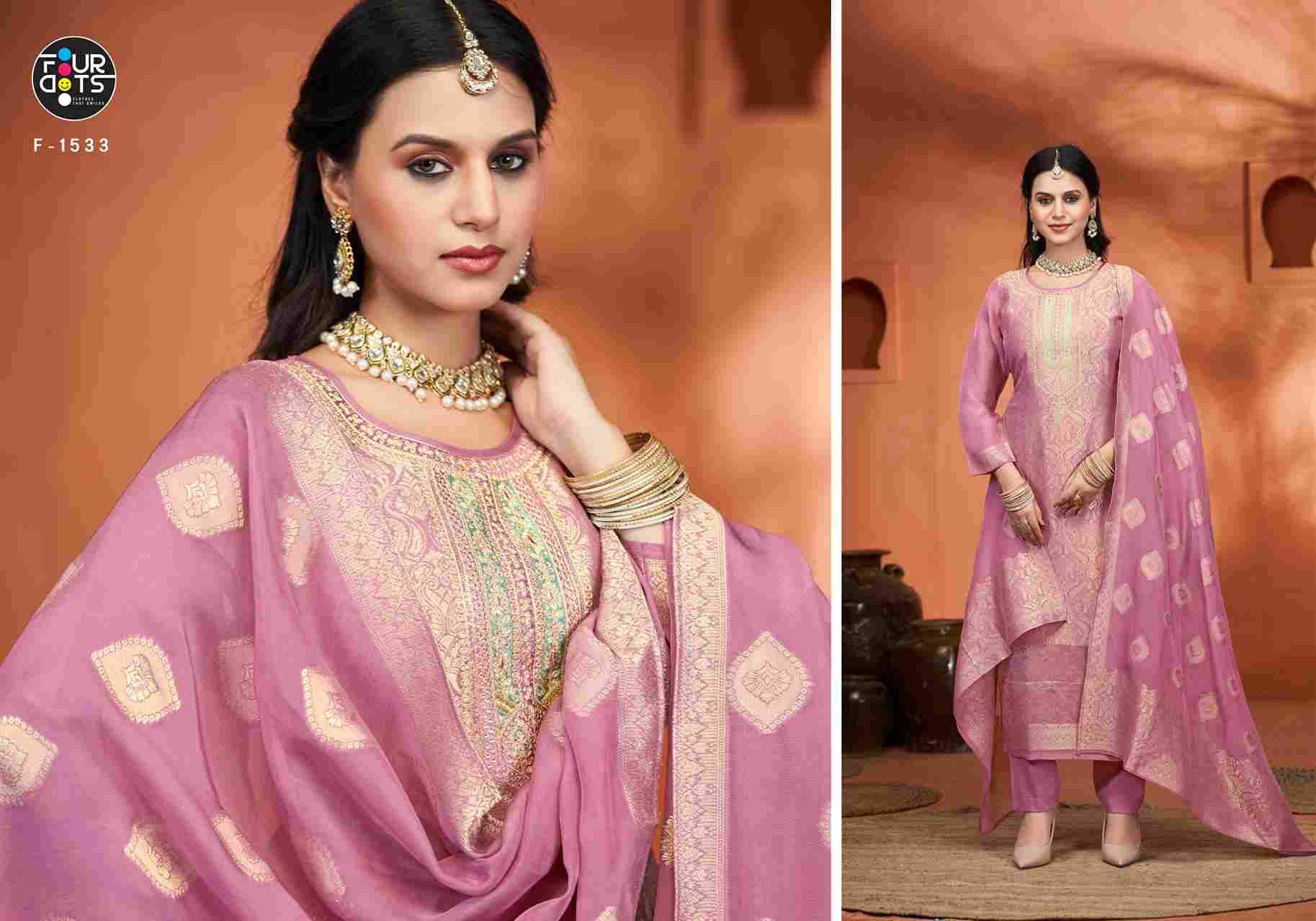 Eila By Four Dots 1531 To 1534 Series Beautiful Stylish Festive Suits Fancy Colorful Casual Wear & Ethnic Wear & Ready To Wear Viscose Organza Jacquard Dresses At Wholesale Price