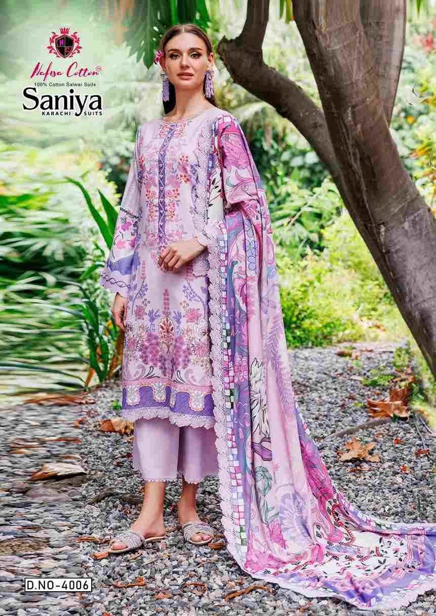 Saniya Vol-4 By Nafisa Cotton 4001 To 4006 Series Beautiful Stylish Festive Suits Fancy Colorful Casual Wear & Ethnic Wear & Ready To Wear Soft Cotton Print Dresses At Wholesale Price