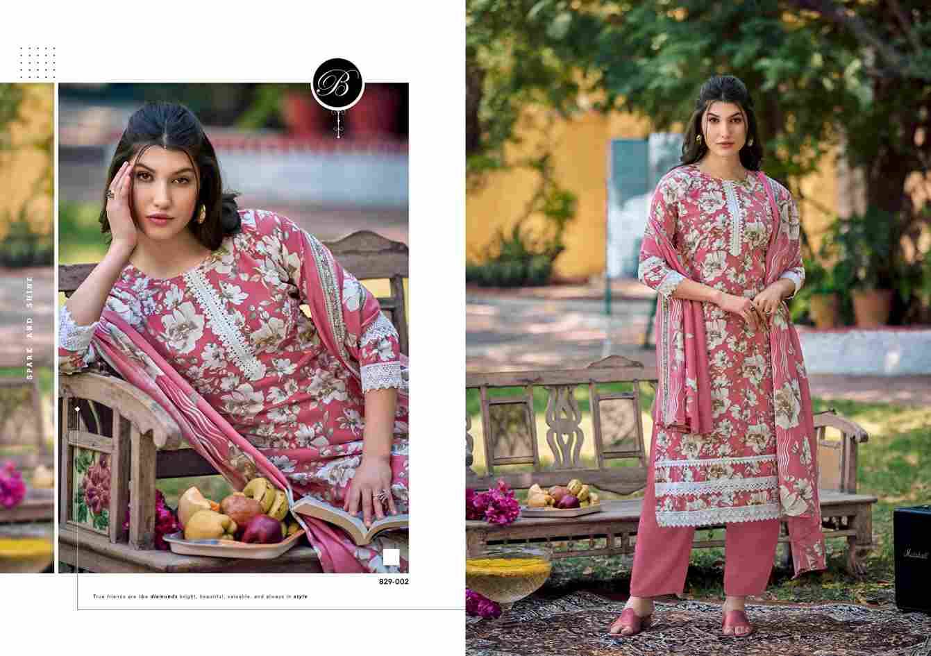 Raha Vol-2 By Belliza 829-001 To 829-006 Series Beautiful Suits Colorful Stylish Fancy Casual Wear & Ethnic Wear Pure Jam Cotton Print With Embroidered Dresses At Wholesale Price