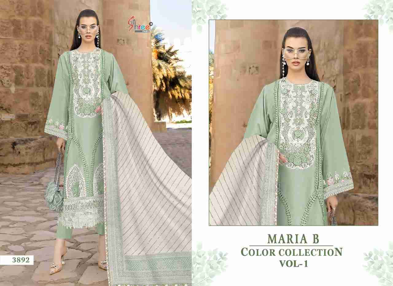 Maria B Color Collection Vol-1 By Shree Fabs 3892-A To 3892-D Series Designer Pakistani Suits Collection Beautiful Stylish Fancy Colorful Party Wear & Ethnic Wear Pure Viscose With Pure Cotton With Embroidery Dresses At Wholesale Price