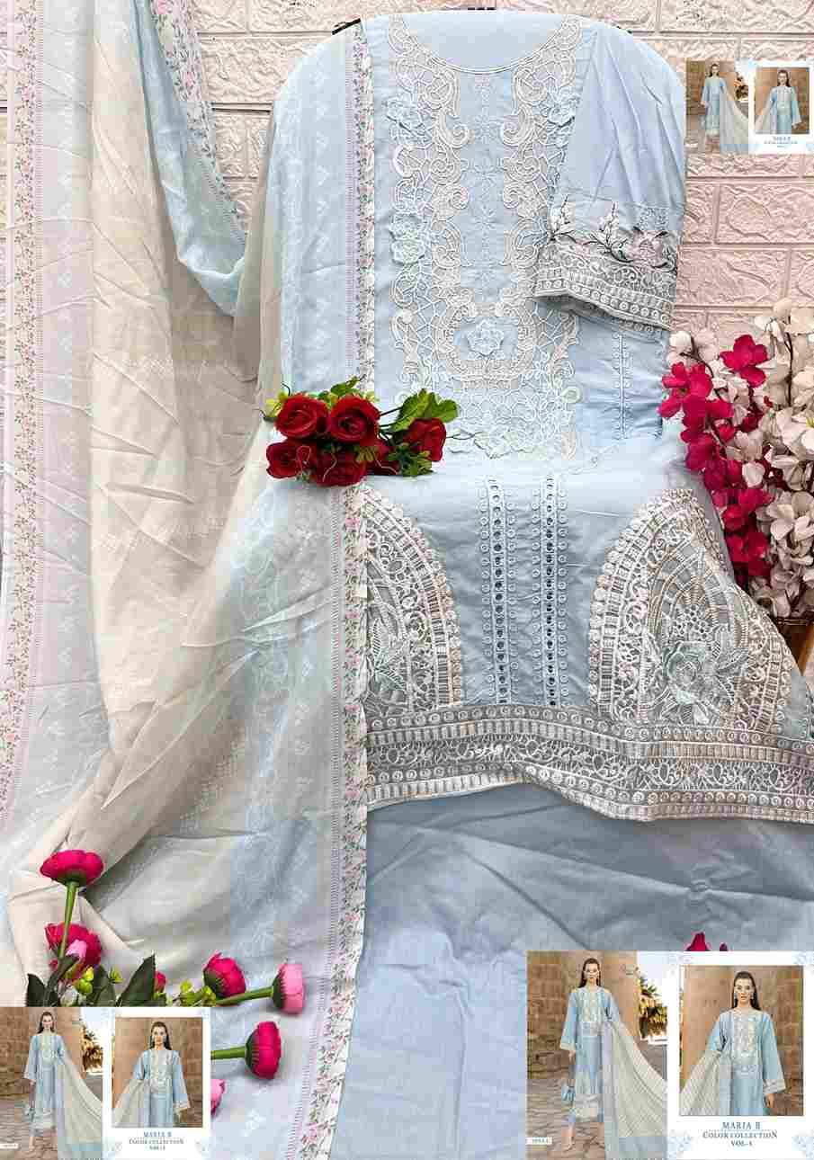 Maria B Color Collection Vol-1 By Shree Fabs 3892-A To 3892-D Series Designer Pakistani Suits Collection Beautiful Stylish Fancy Colorful Party Wear & Ethnic Wear Pure Viscose With Pure Cotton With Embroidery Dresses At Wholesale Price