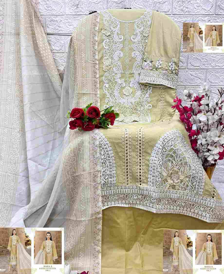 Maria B Color Collection Vol-1 By Shree Fabs 3892-A To 3892-D Series Designer Pakistani Suits Collection Beautiful Stylish Fancy Colorful Party Wear & Ethnic Wear Pure Viscose With Pure Cotton With Embroidery Dresses At Wholesale Price